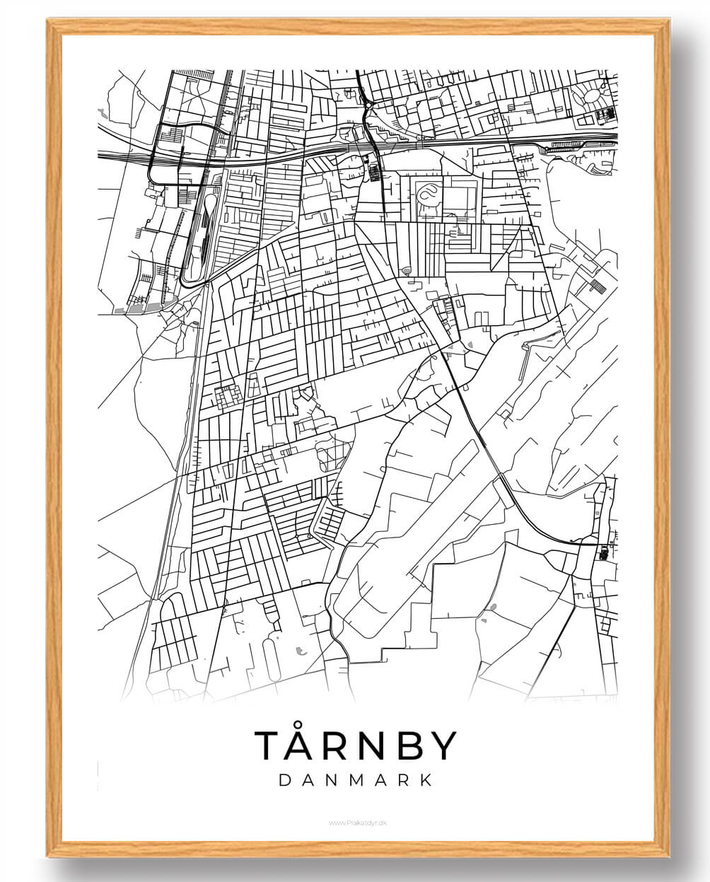Tårnby By Plakat - Hvid Dekoration til Dit Hjem