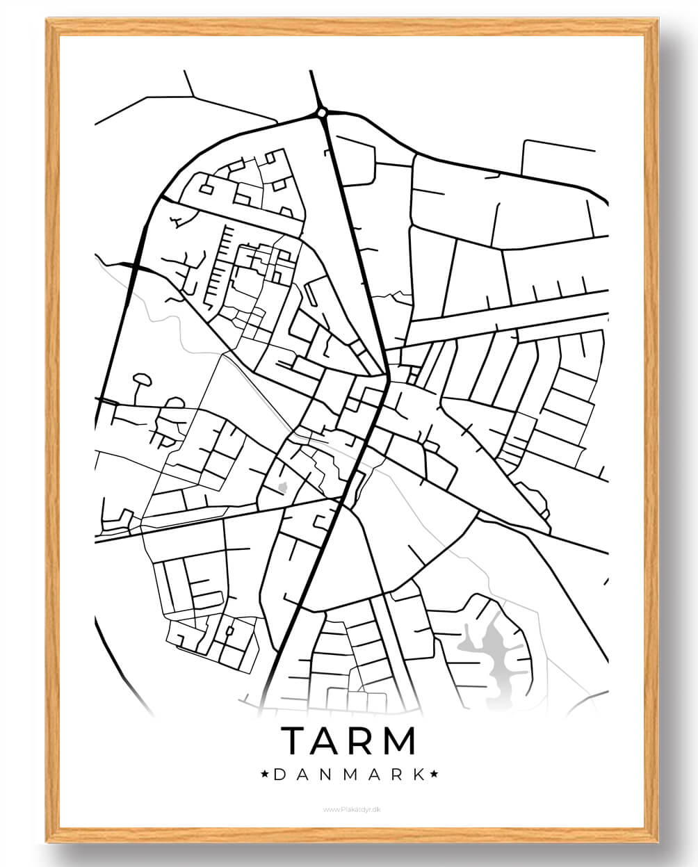 Tarm By Plakat - Hvid | Fantastisk tilbud!
