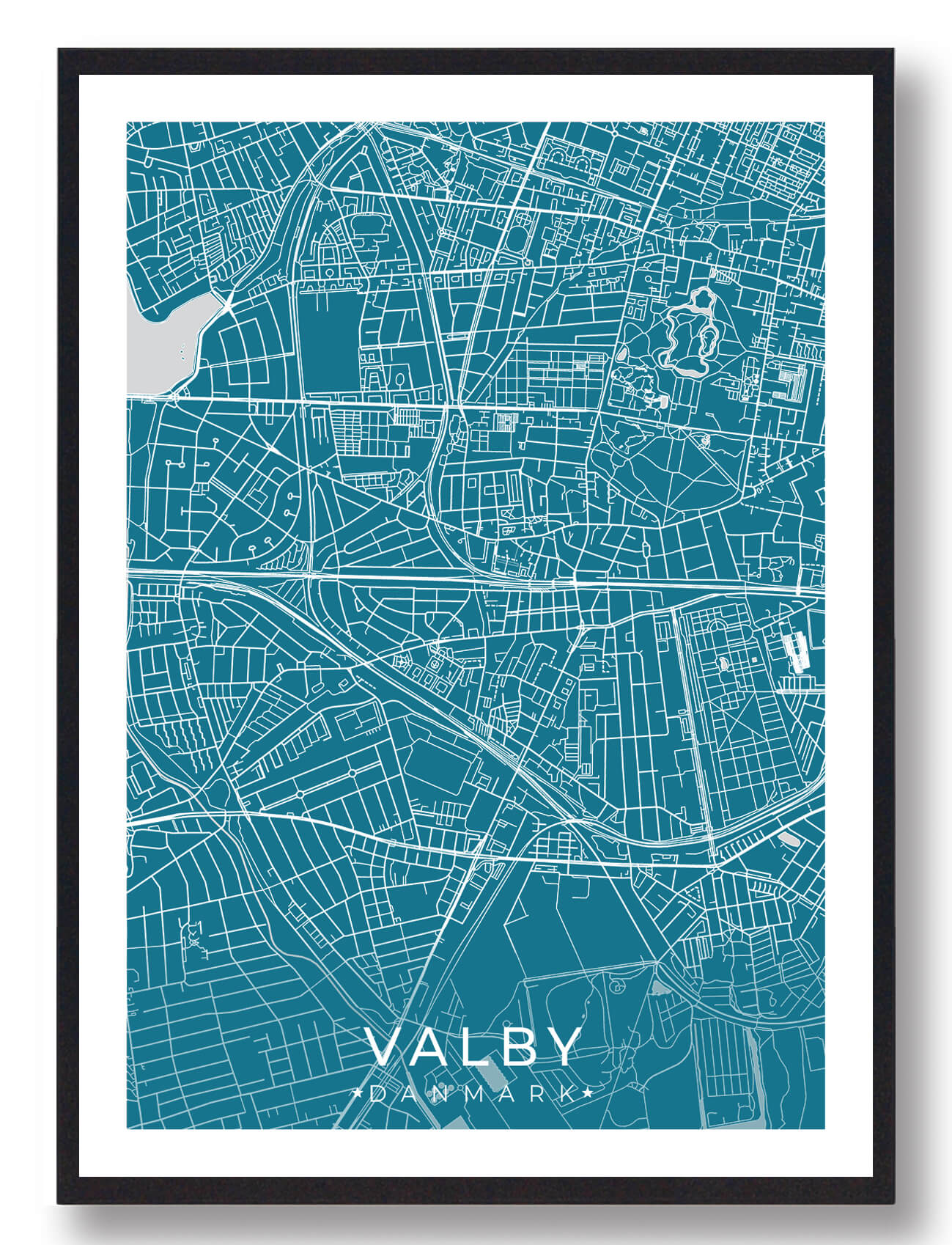 Valby Plakat i Blå – Modern Design til Dit Hjem