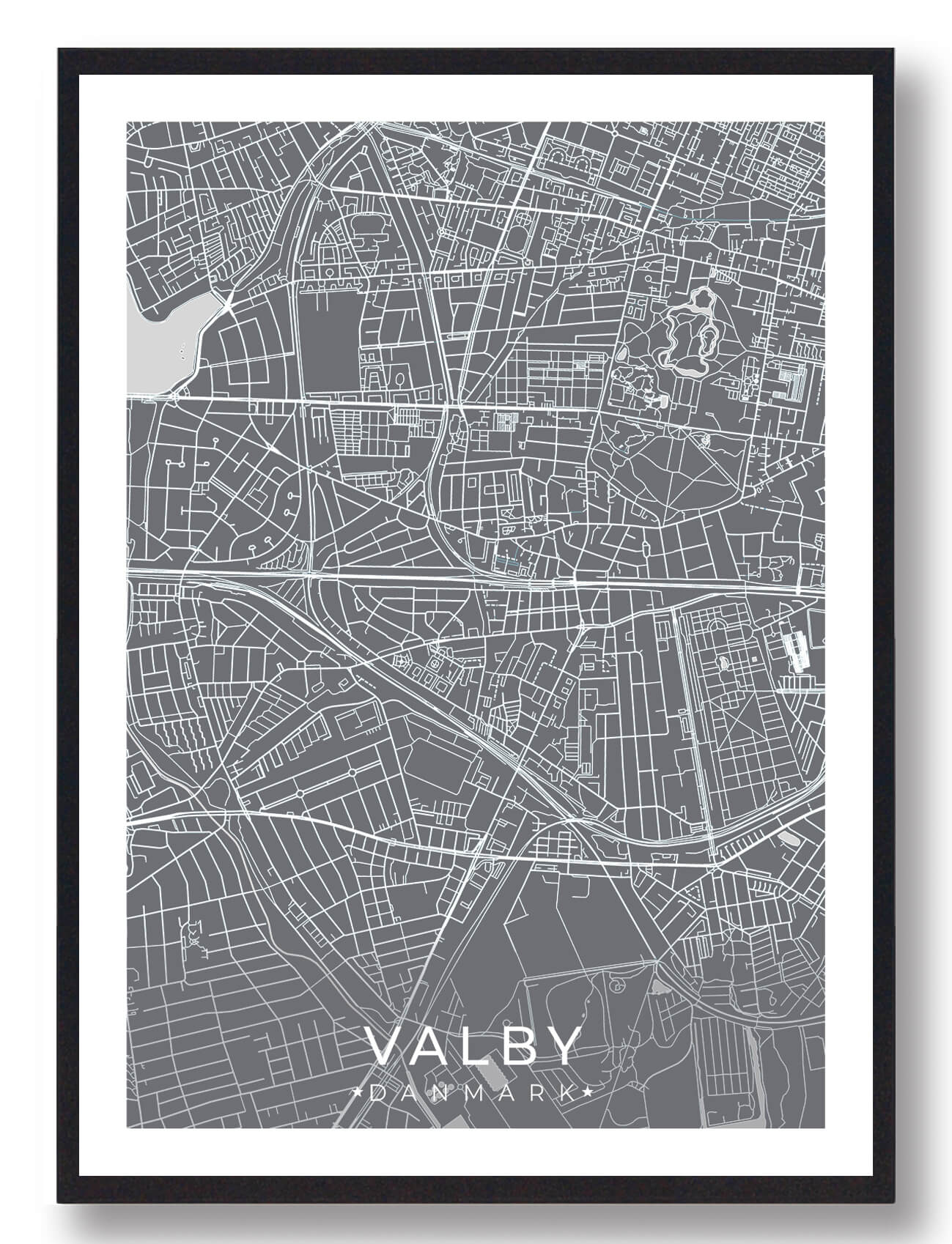 Valby Plakat - Moderne Grå Design til Dit Hjem