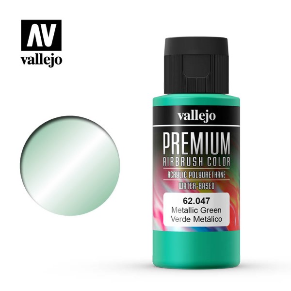 Vallejo Premium Airbrush Farve: Metallic Grøn 60ml