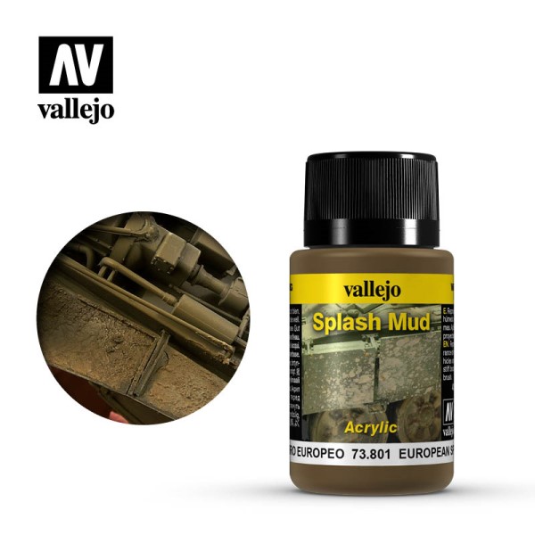 Vallejo Weathering Effects: Europæisk Splash Mud 40 Ml