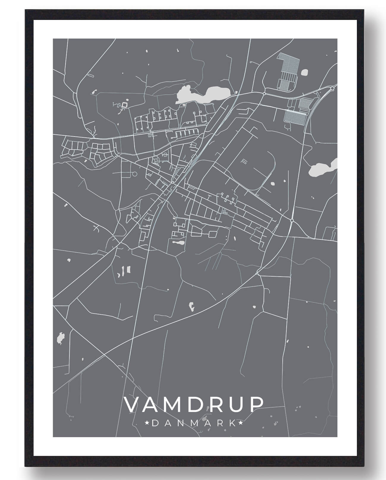 Vamdrup By Plakat Grå