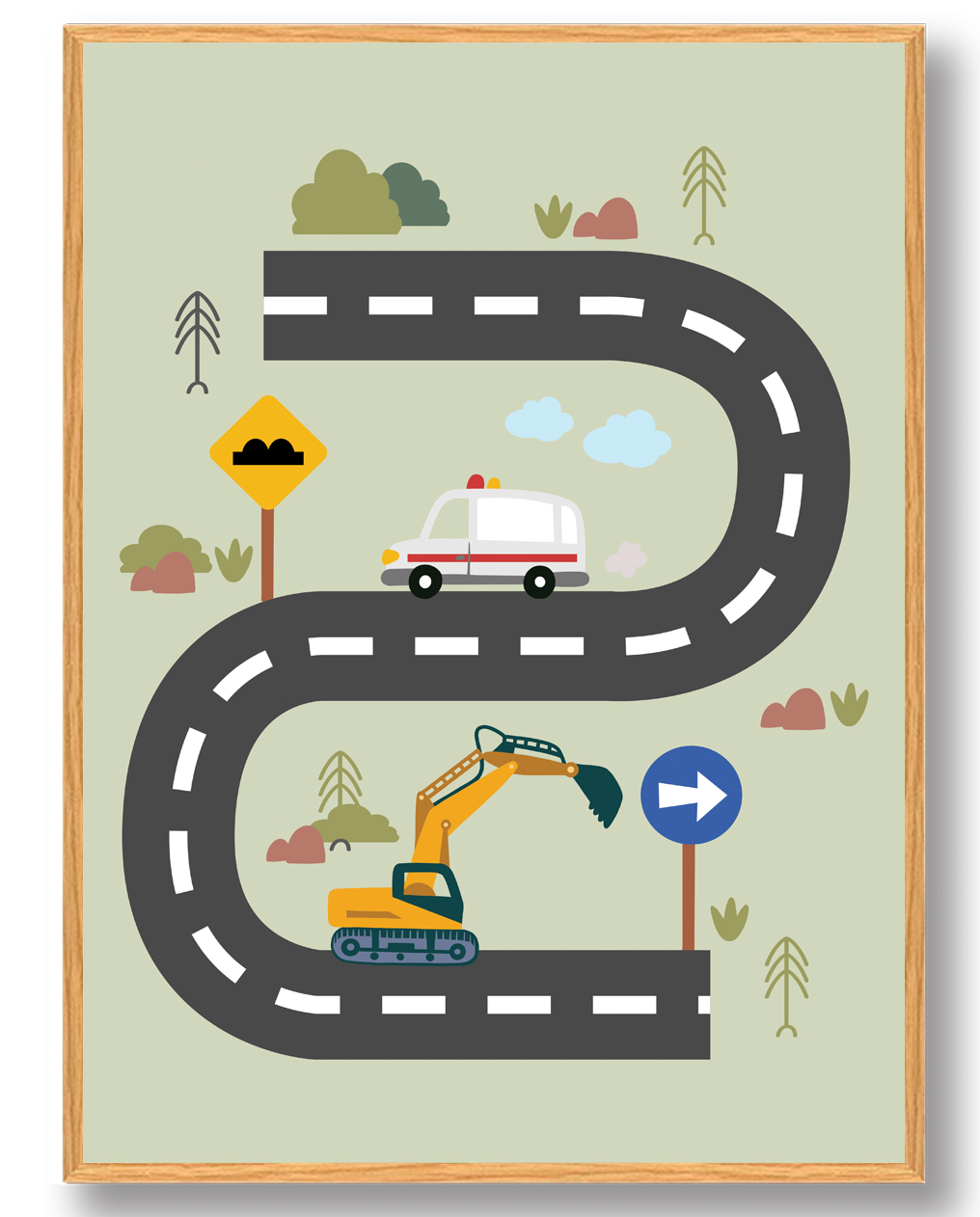 Vejnet Plakat – Traktorer og Biler til Dit Hjem