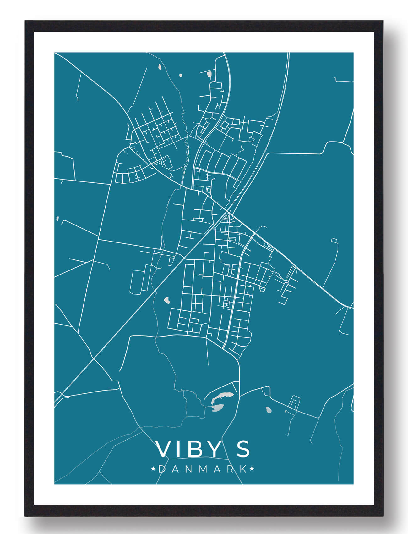 Viby By Plakat Blå
