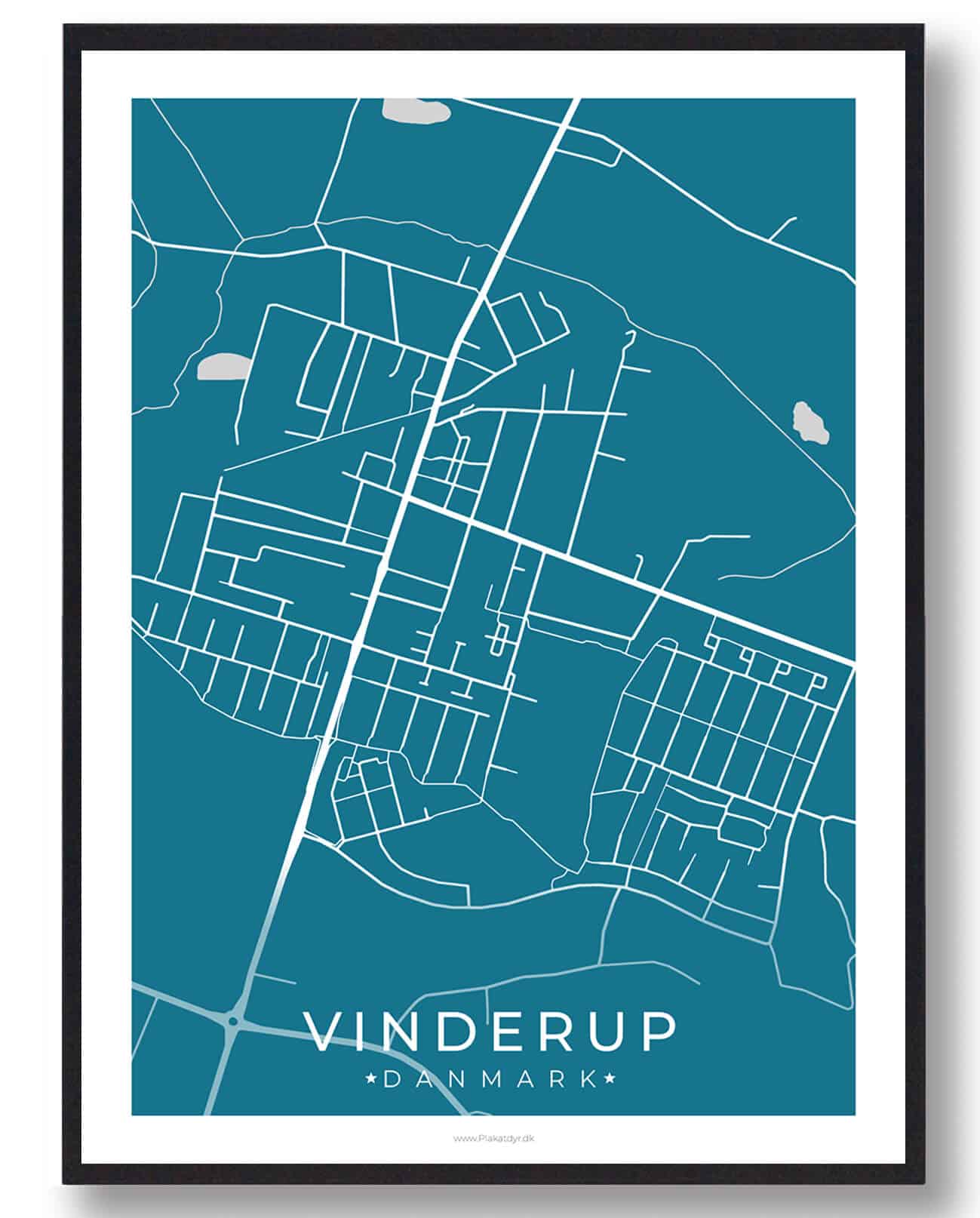 Vinderup By Plakat - Blå til dit hjem