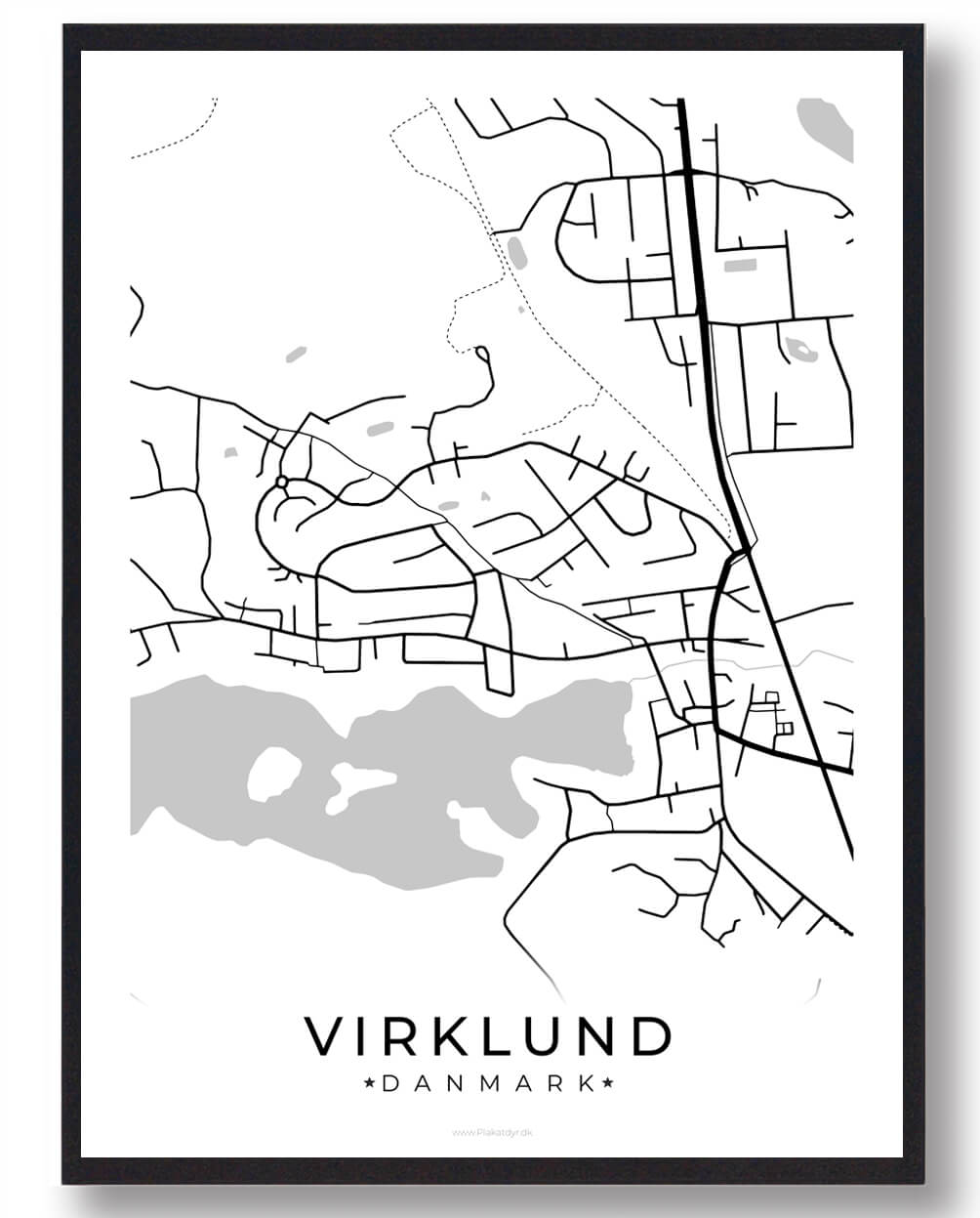 Virklund By Plakat - Hvid tilgængelig nu!