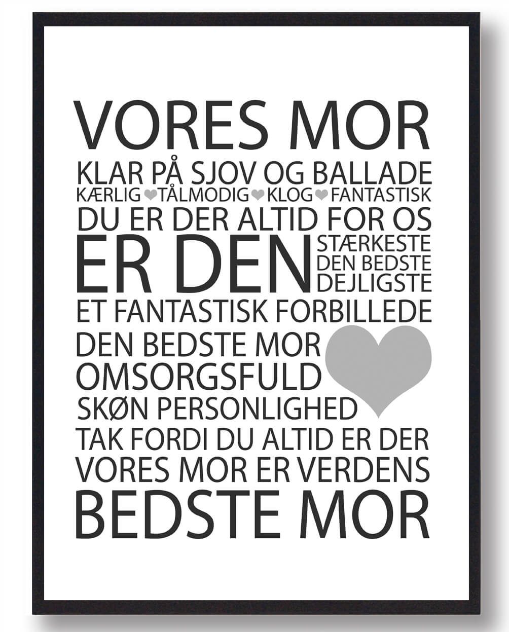 Kærlighedsplakat til Mor - Hjertevarm Hyldest