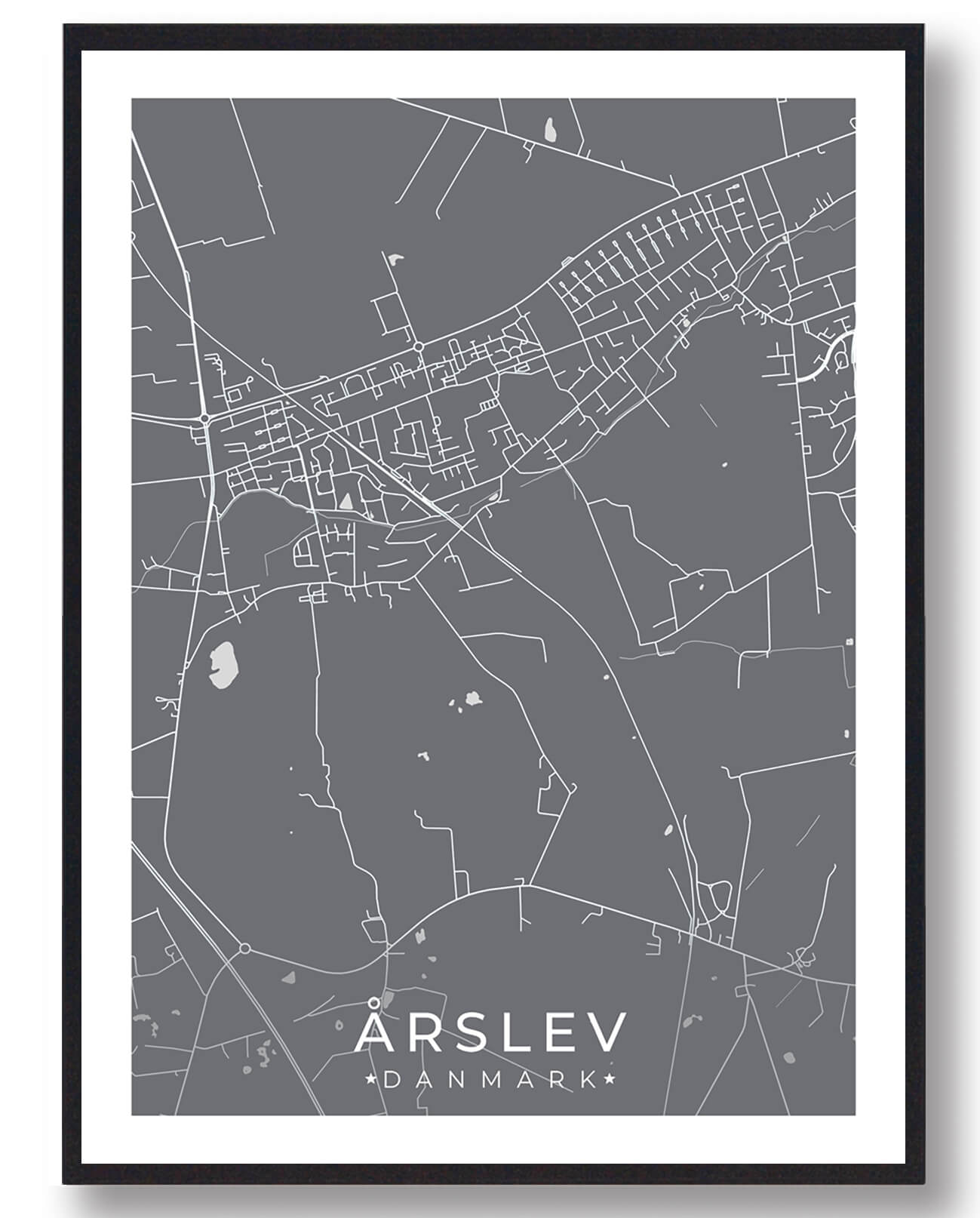 årslev By Plakat Grå