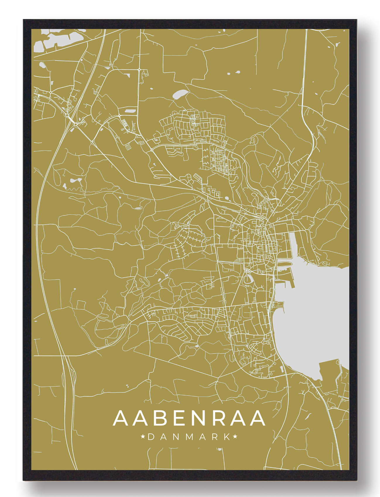 Aabenraa Plakat - Gule Byplakater til Dit Hjem
