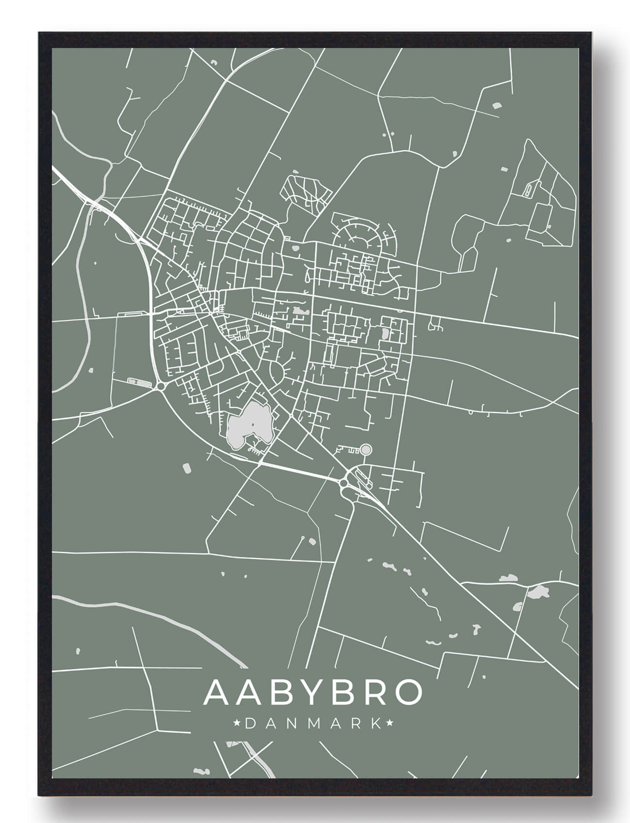 Aabybro Plakat – Grøn Dekoration til Dit Hjem