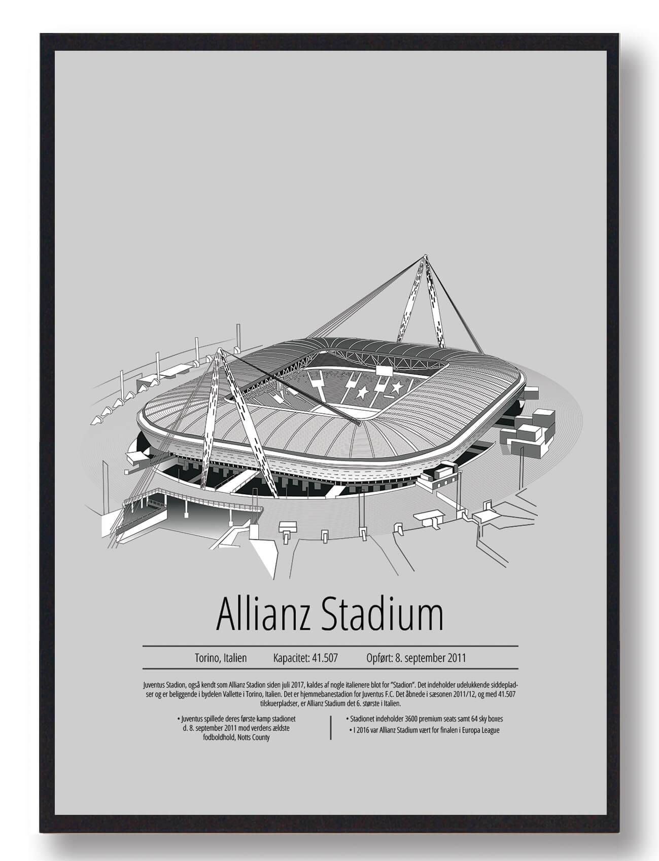 Juventus Plakat med Allianz Stadium - Fodboldstemning