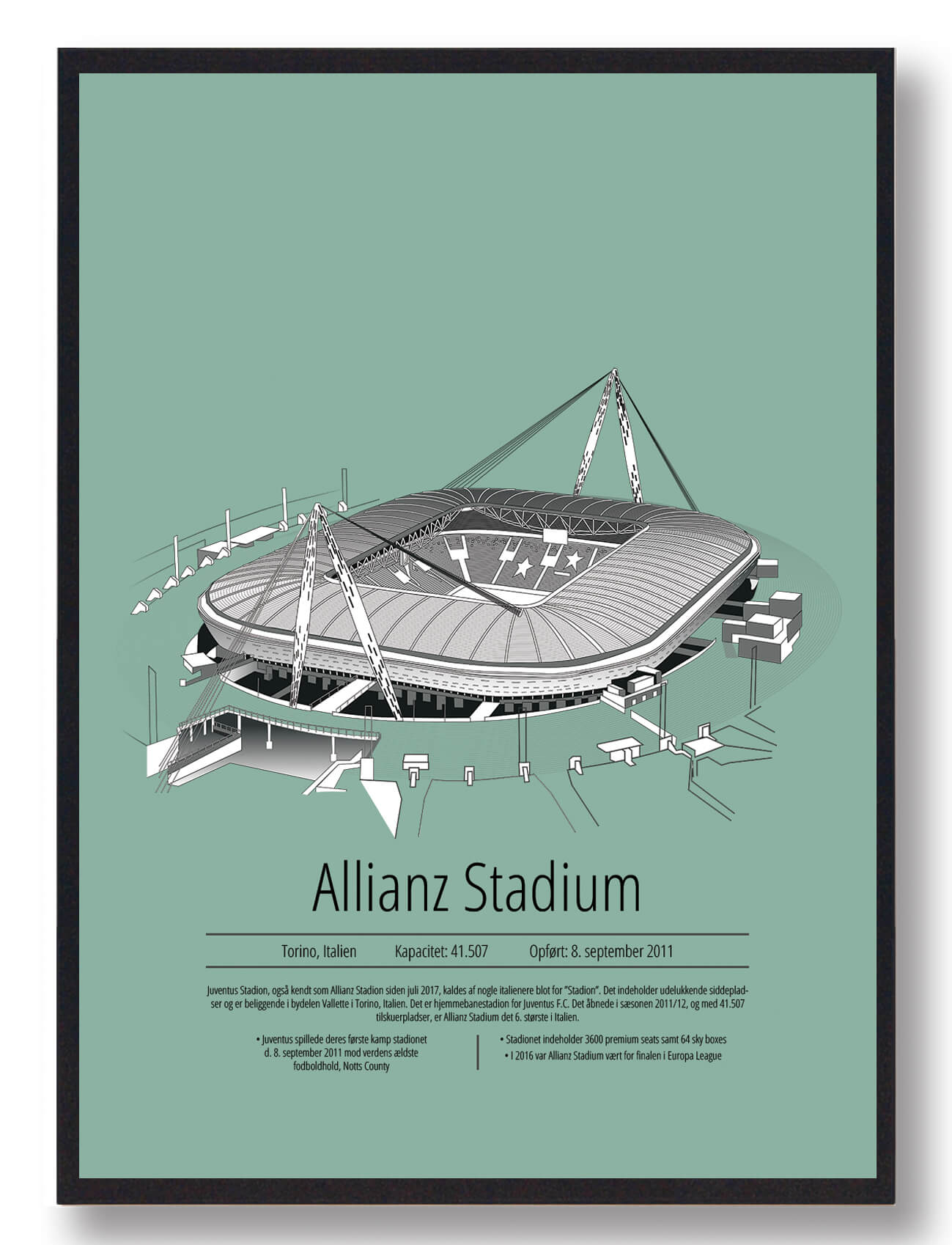 Juventus Plakat - Allianz Stadium Mintgrøn
