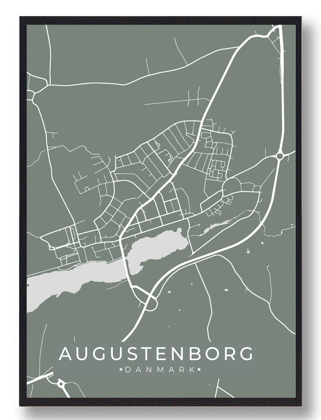 Augustenborg Byplakat – Grøn illustration til dit hjem