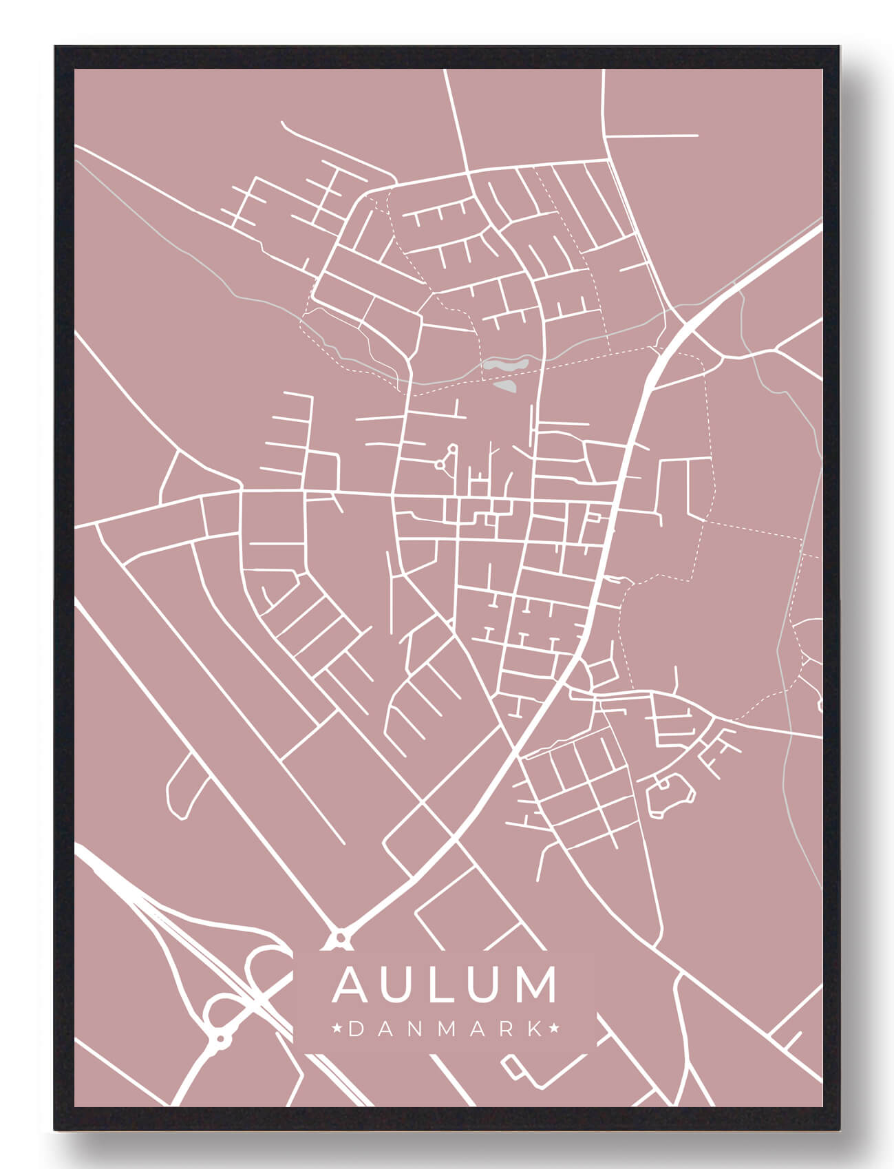 Aulum Byplakat - Rosa Elegance til Dit Hjem