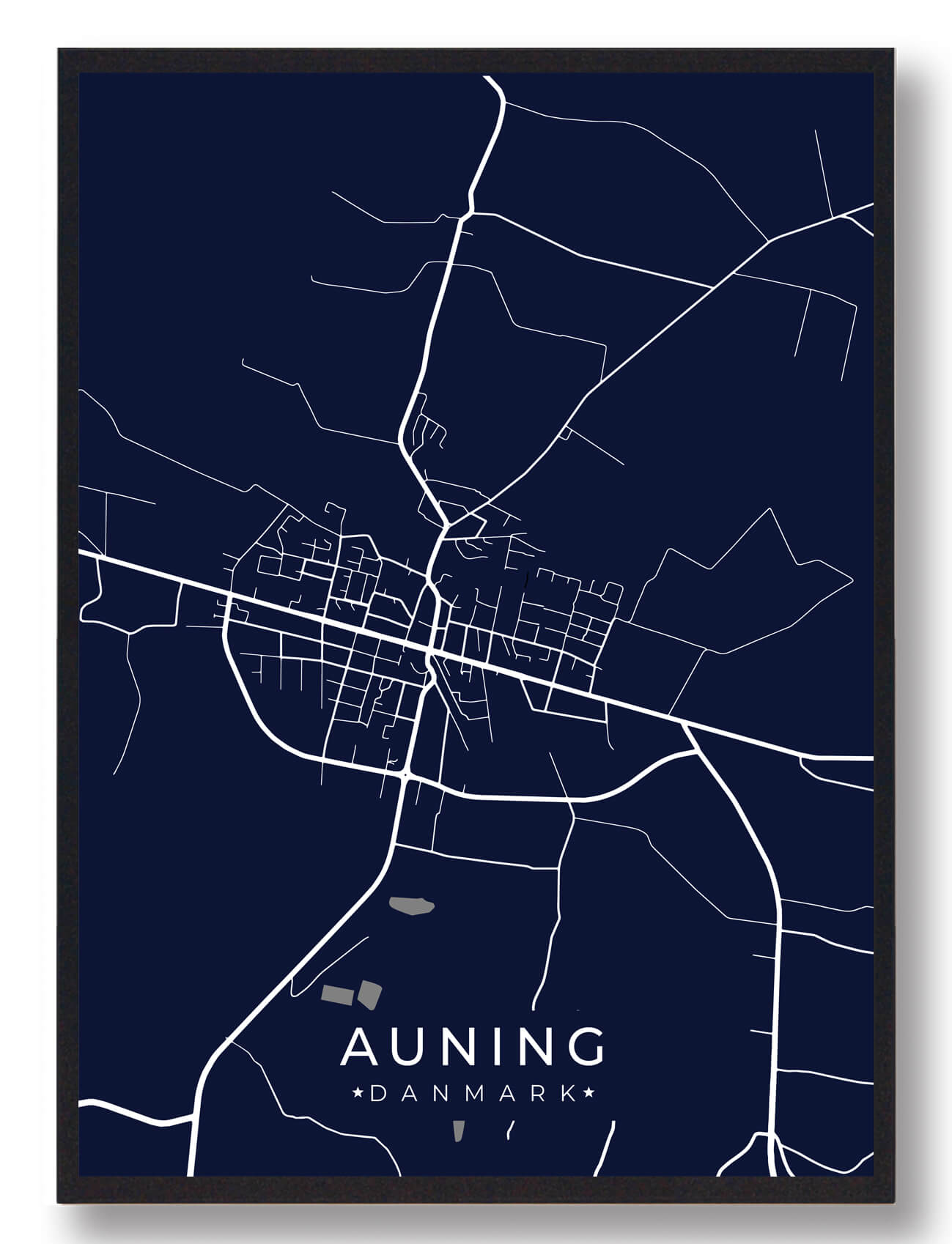 Auning Byplakat - Mørkeblå til Fantastisk Tilbud!
