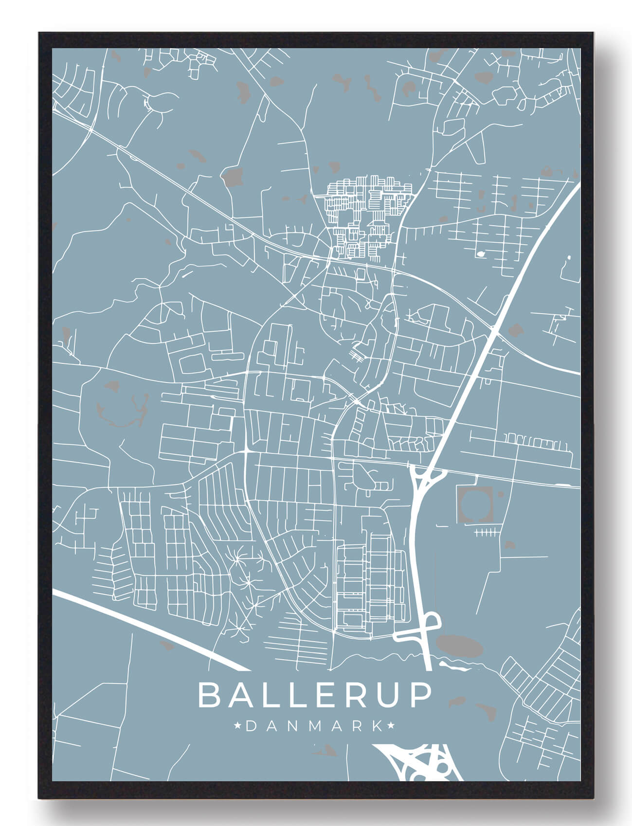 Ballerup Plakat i Lyseblå – Få den nu! Unik vægkunst!