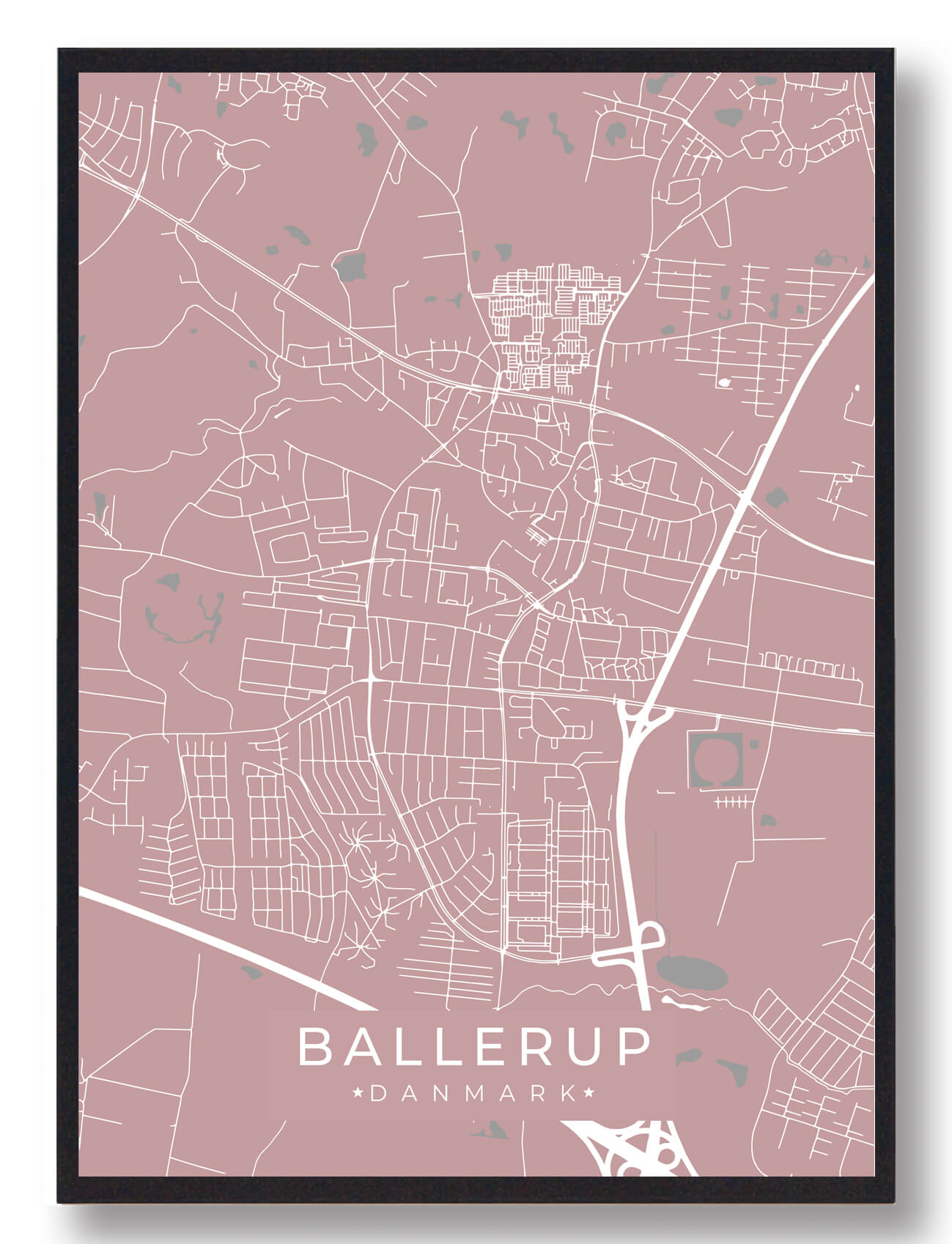 Ballerup Plakat i Rosa - Smuk Vægdekoration til Hjemmet