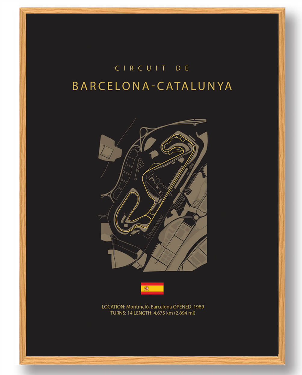Barcelona-Catalunya Formel 1 Plakat – Unik Racerbane Kunst