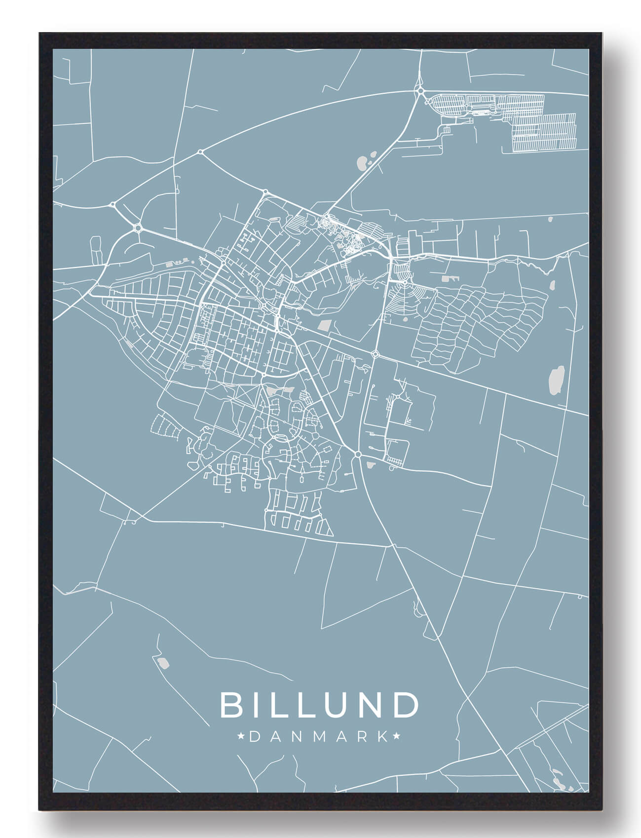 Billund Plakat - Lyseblå Kunst til Dit Hjem