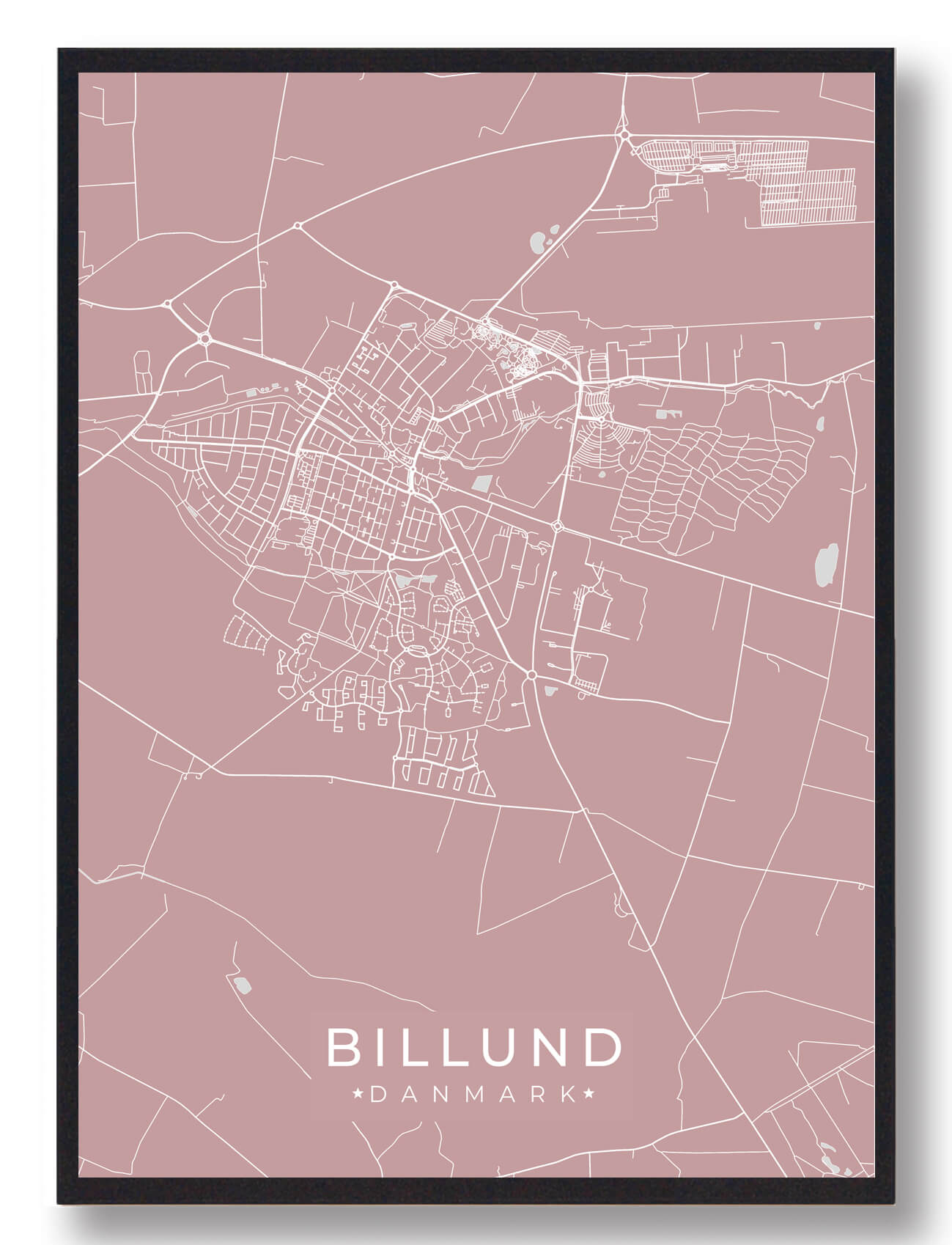 Billund Plakat - Rosa fra Plakatdyr.dk - Dansk Kulturkunst