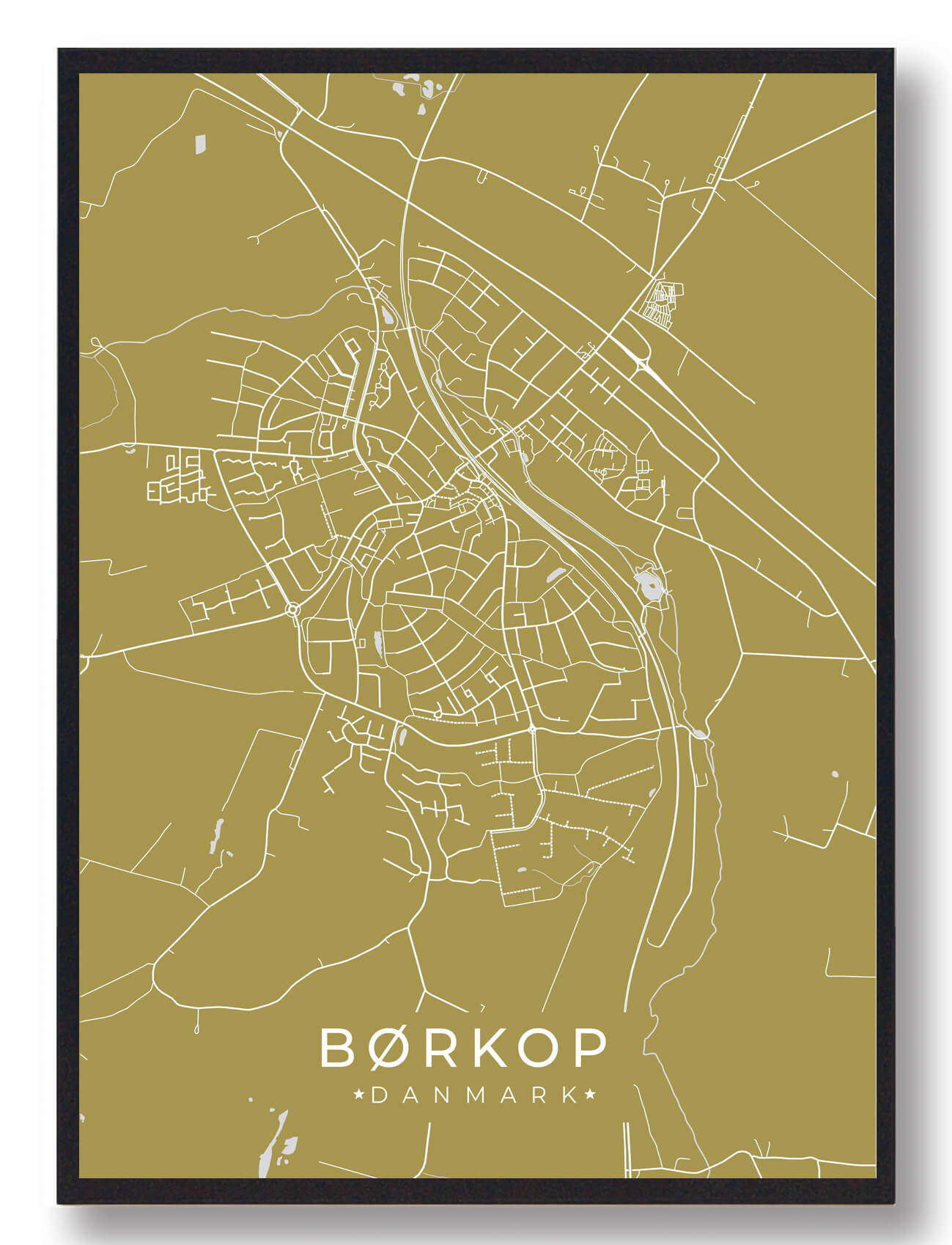 Børkop Plakat - Gul fra Syddanmark til salg!