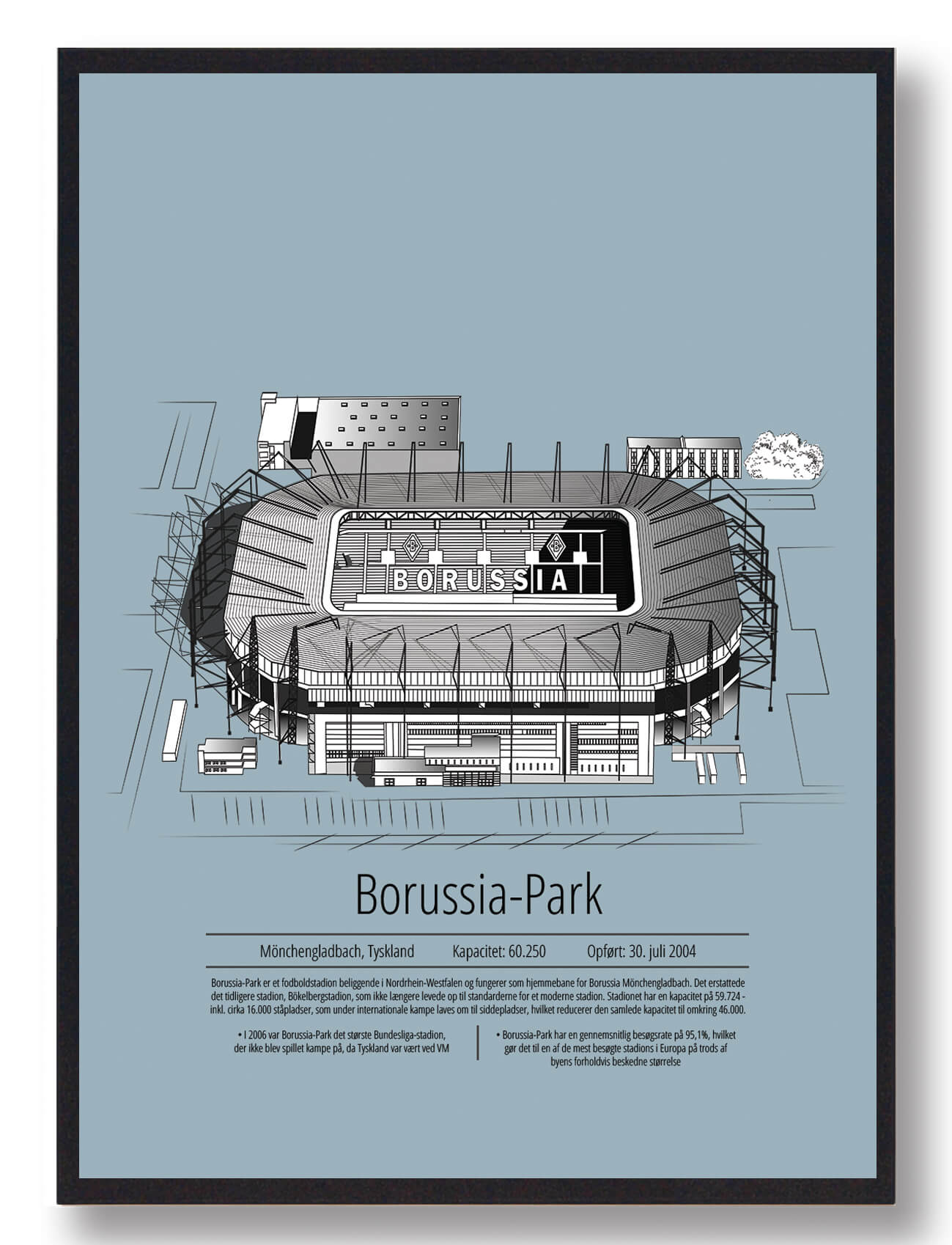 Borussia Mönchengladbach Plakat - Borussia Park Lyseblå