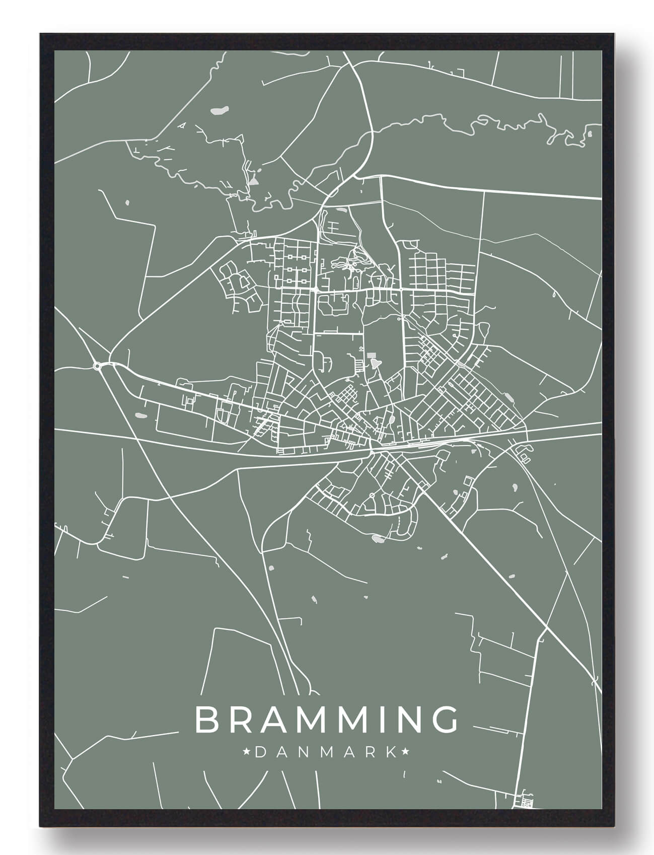 Bramming Plakat - Grøn Vægdekoration til Dit Hjem