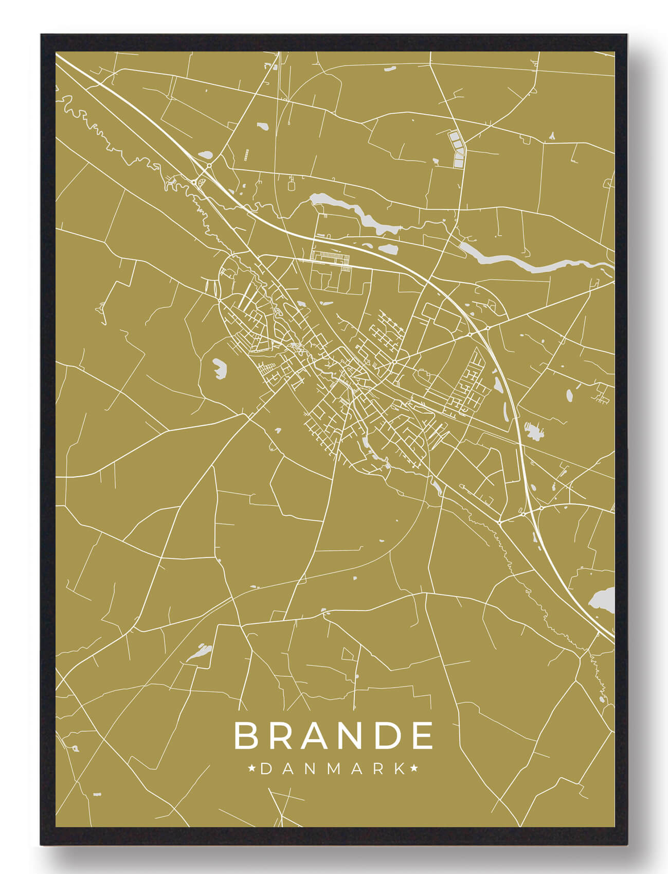 Brande Plakat - Gult Design til Dit Hjem