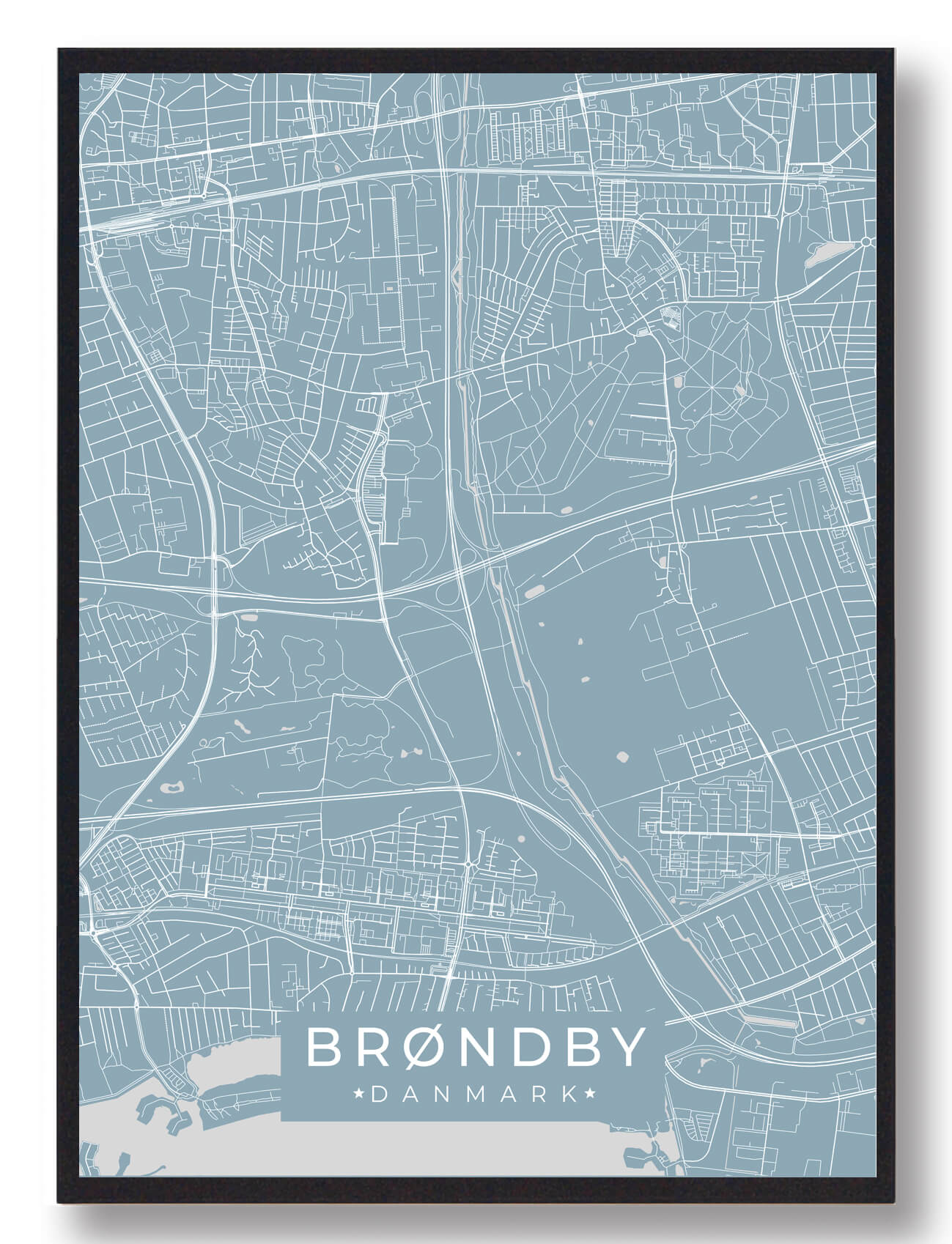 Brøndby Plakat i Lyseblå – Fodboldklub Inspiration