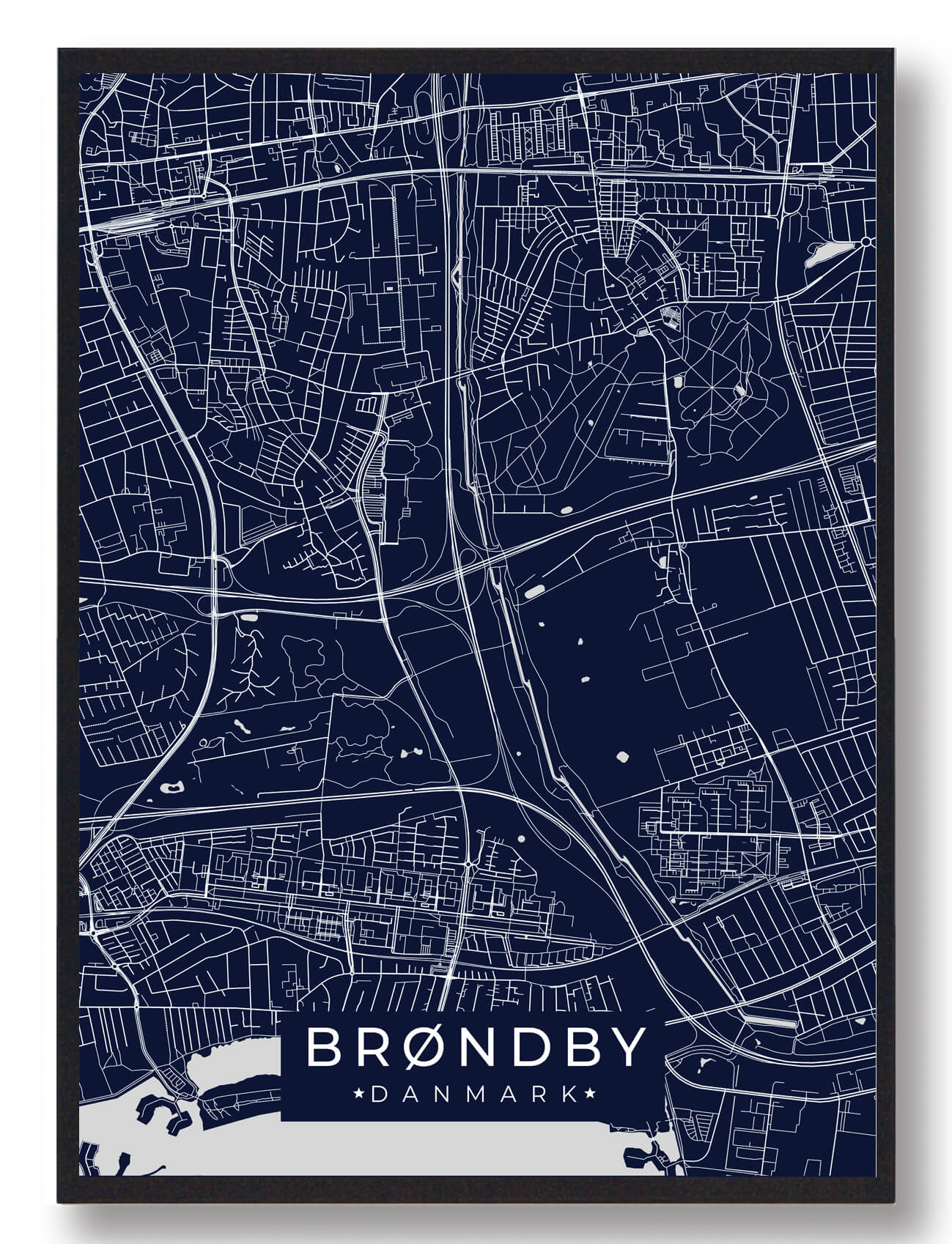 Brøndby Plakat i Mørkeblå – Fodboldklub Inspiration