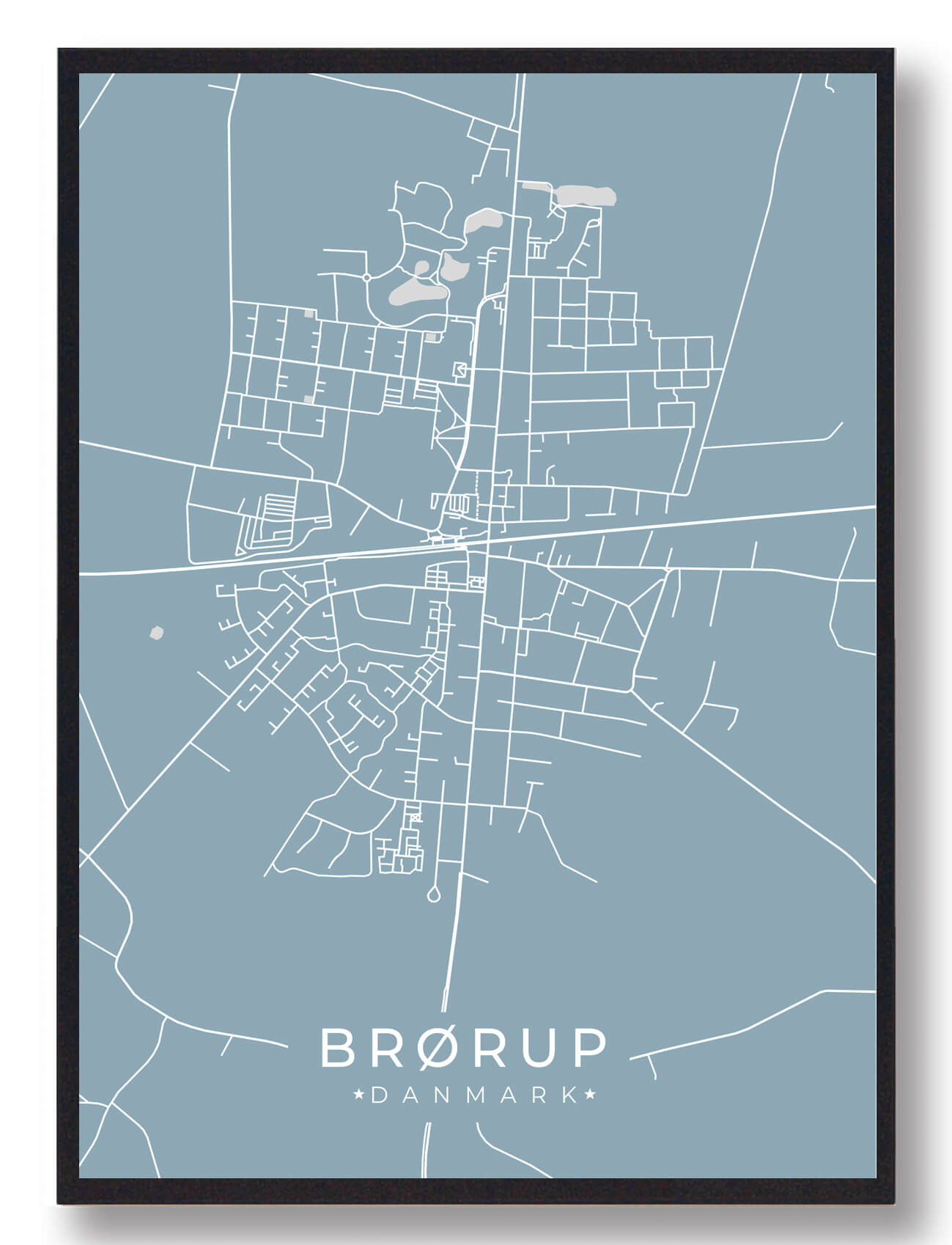 Brørup Plakat - Lyseblå til Gaveidéer