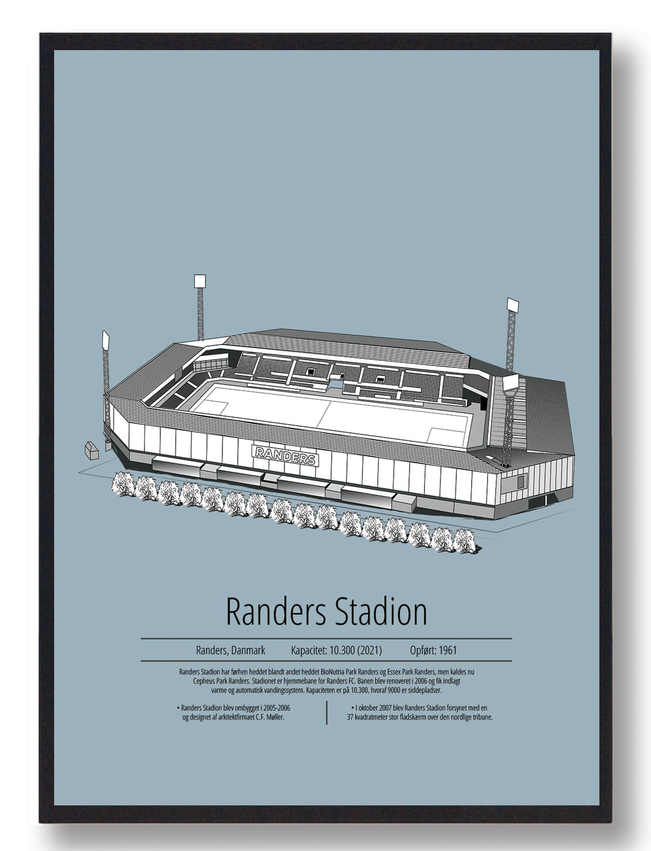 Randers FC Plakat i Lyseblå - Ær klubben med stil!