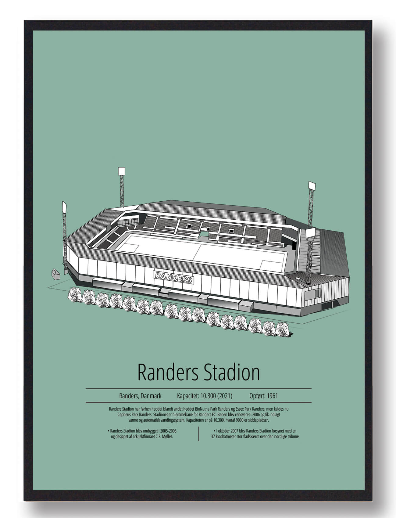 Randers FC Plakat - Mintgrøn Fodboldkunst til Fans