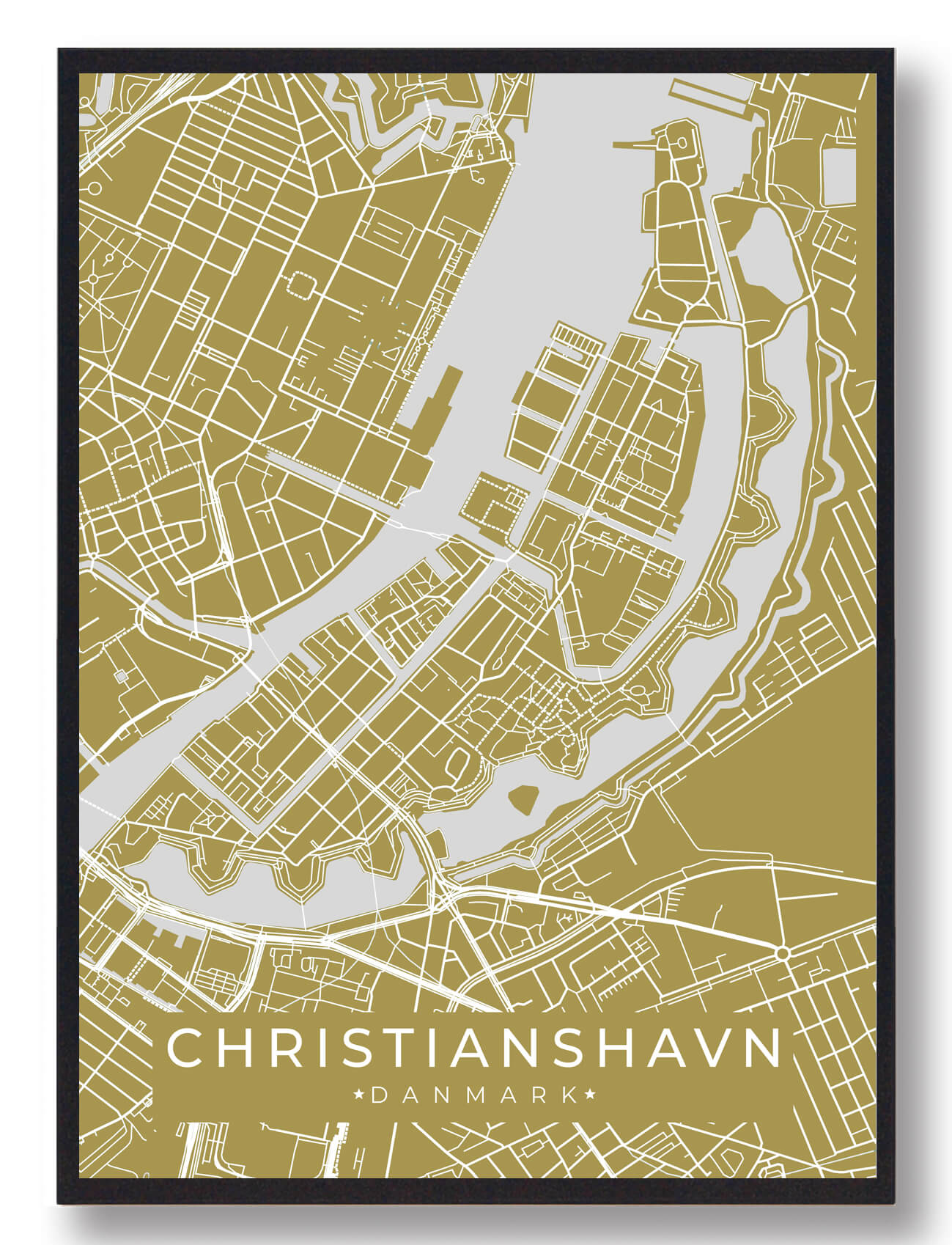 Christianshavn Byplakat - Gult Design til Dit Hjem