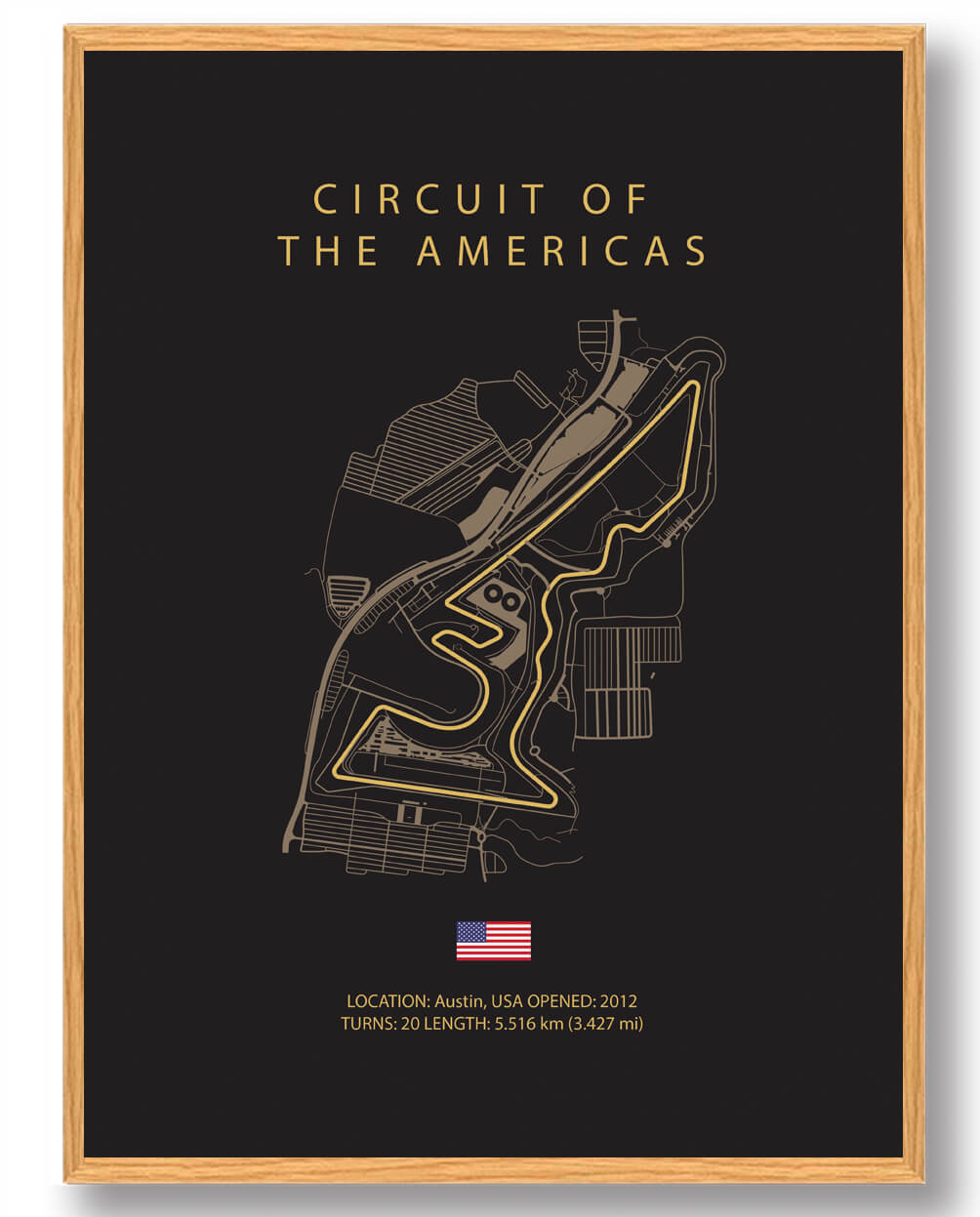 Circuit Of The Americas Formel 1 Plakat – Unik Vægkunst