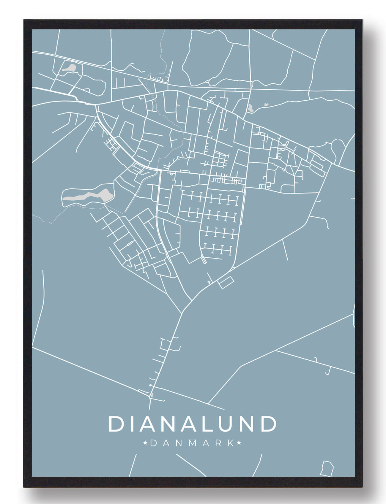 Dianalund Plakat - Lyseblå til dit hjem eller kontor