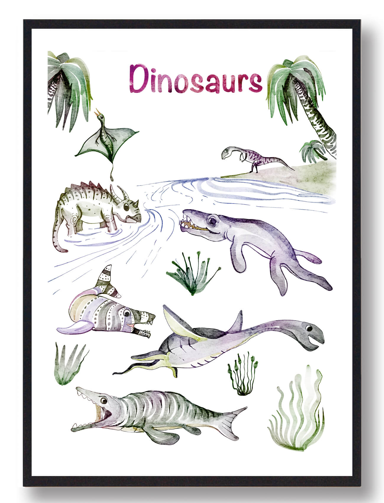 Håndtegnet Dinosaurplakat til Børn - Fantastisk Udsalg!