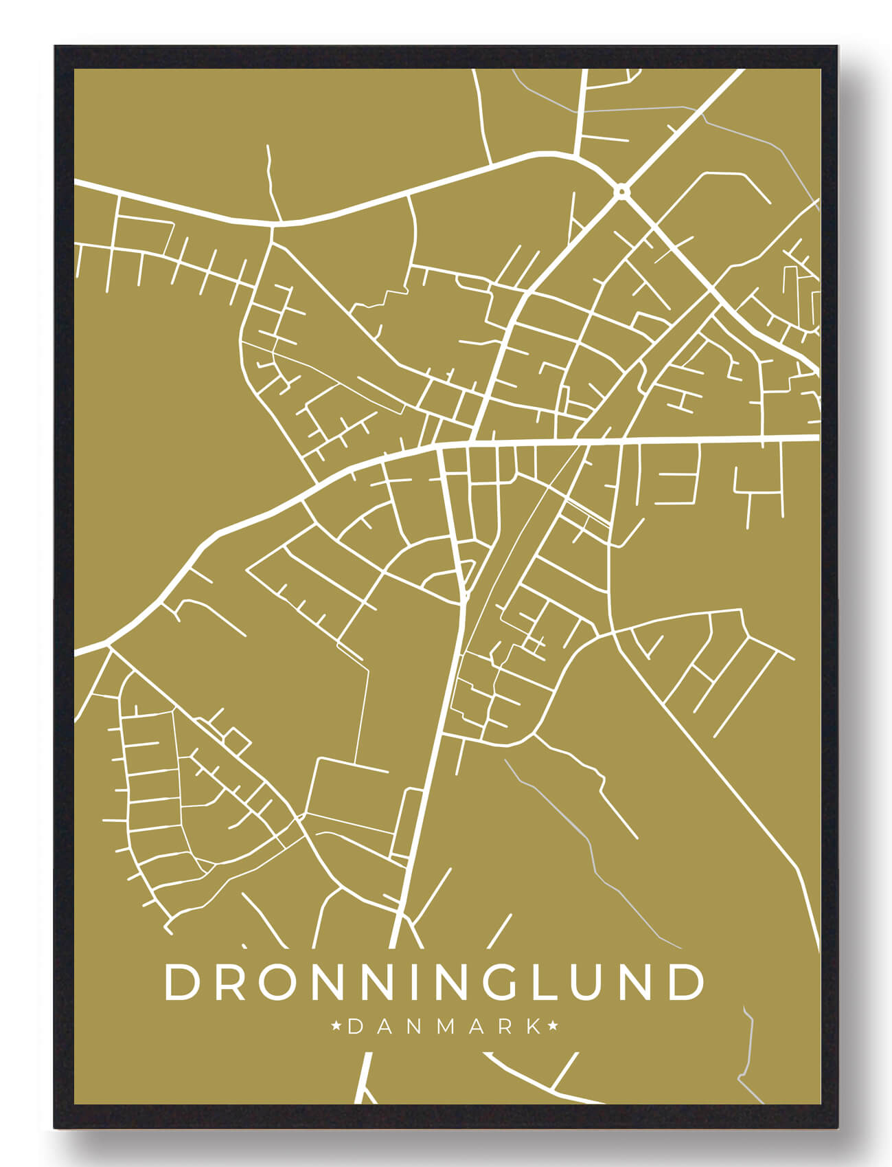 Dronninglund Byplakat i Gul - Fantastisk Tilbud!