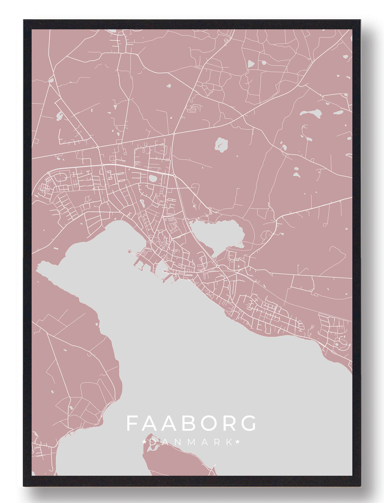 Faaborg Plakat i Rosa - Skønhed fra Sydfyn til Dit Hjem