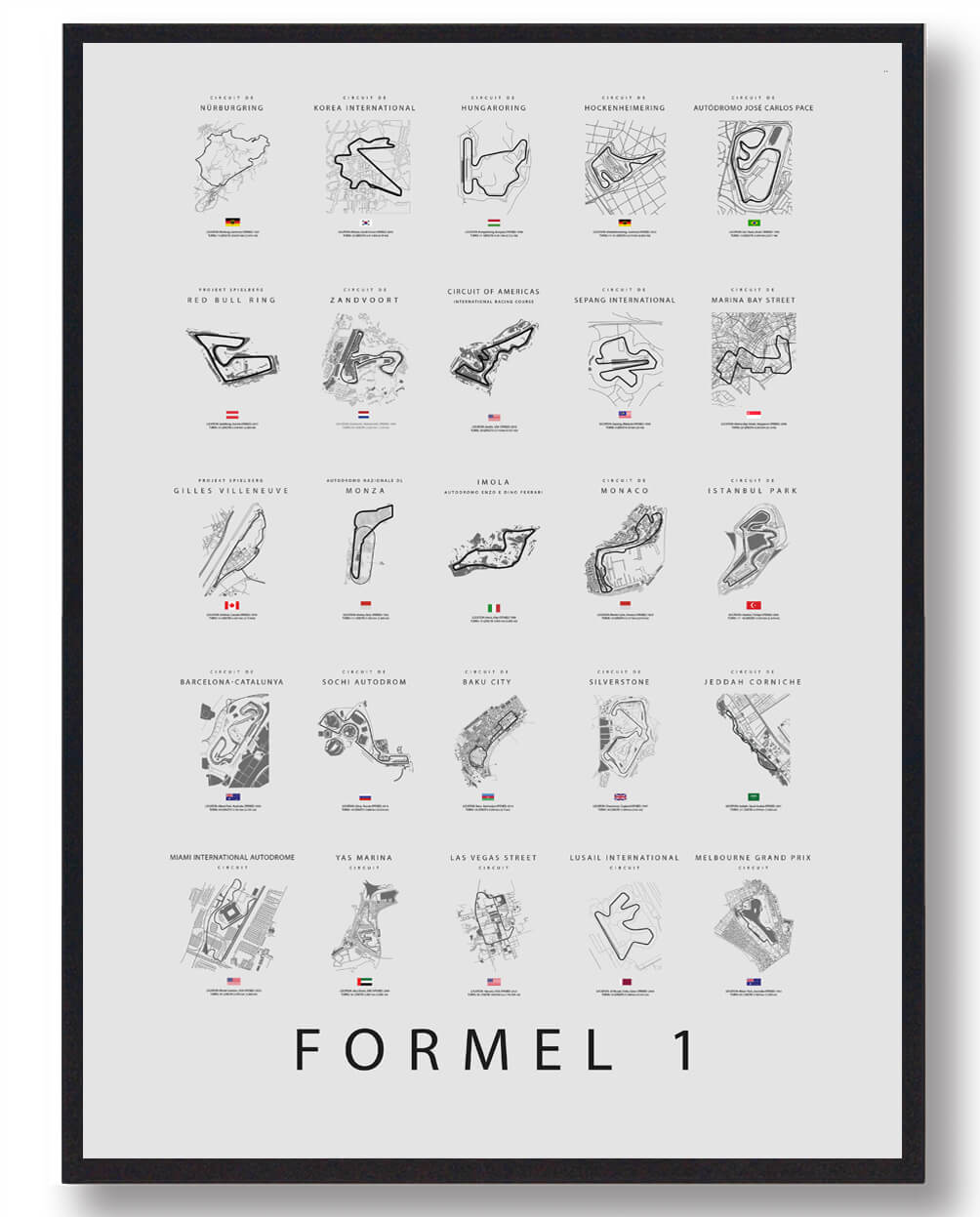 Formel 1 Baner Plakat - Oplev Motorsportens Magi!