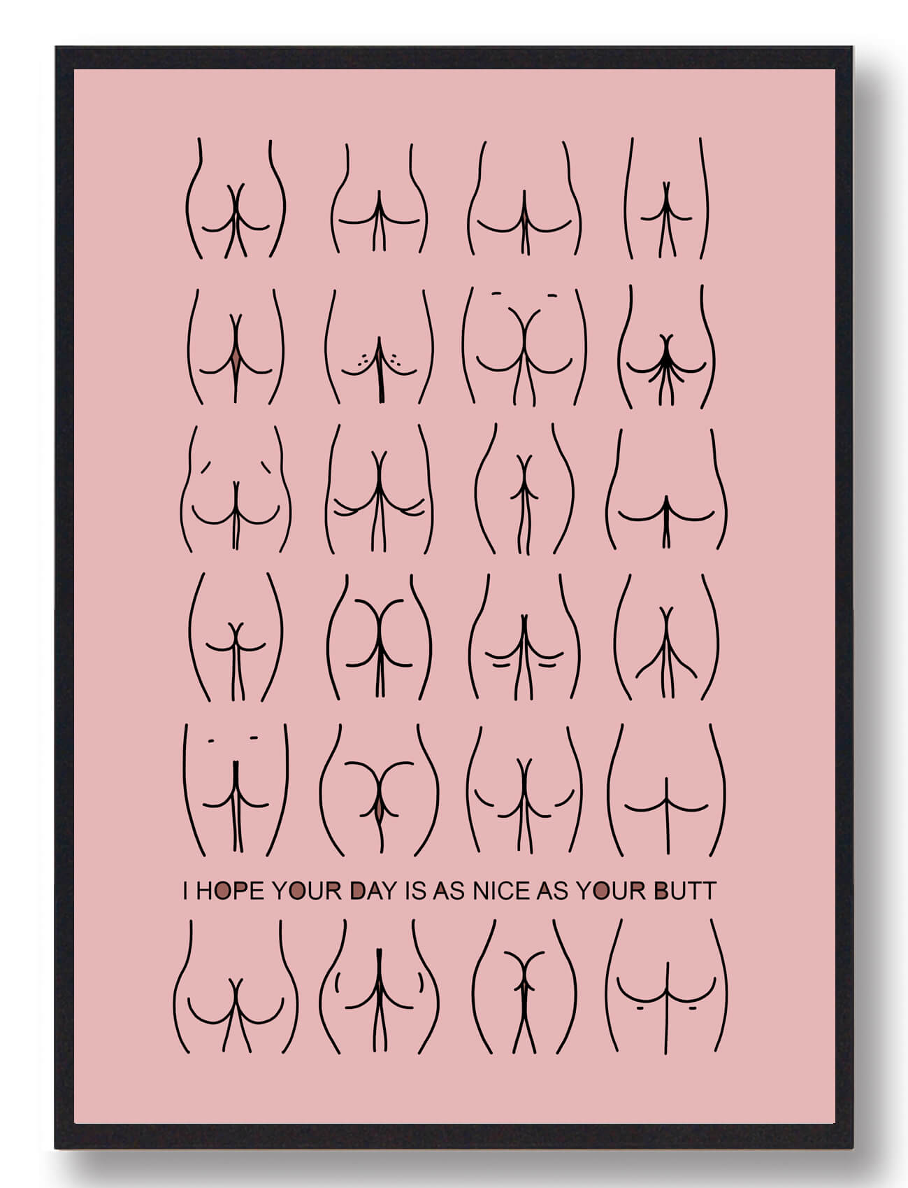 Rød Line Art Plakat - Fejring af Feminin Skønhed
