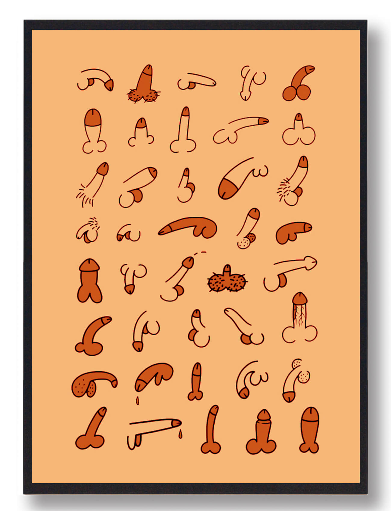 Forskellige Tissemænd – Kunstnerisk Orange Plakat