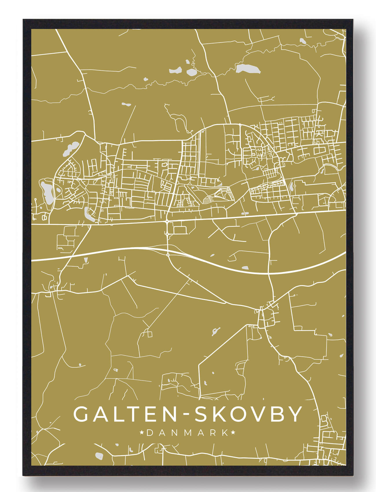 Galten-Skovby Plakat - Gul fra Plakatdyr.dk