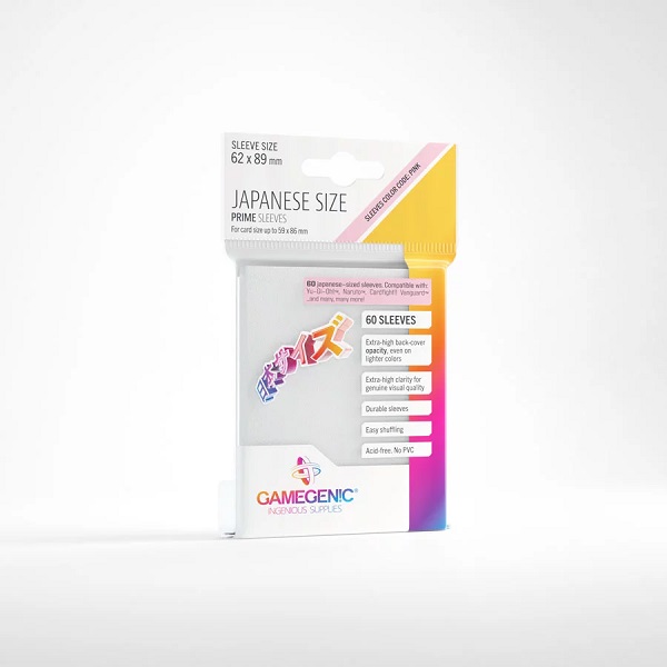 Gamegenic Prime Sleeves: Små Japanske Kortlommer - Hvid