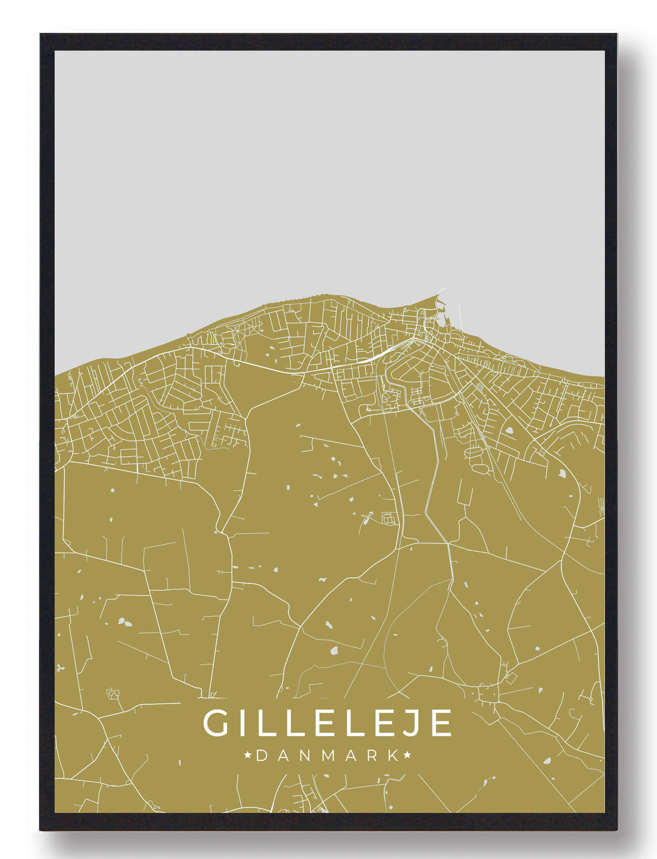 Gilleleje Plakat - Gul fra Plakatdyr.dk