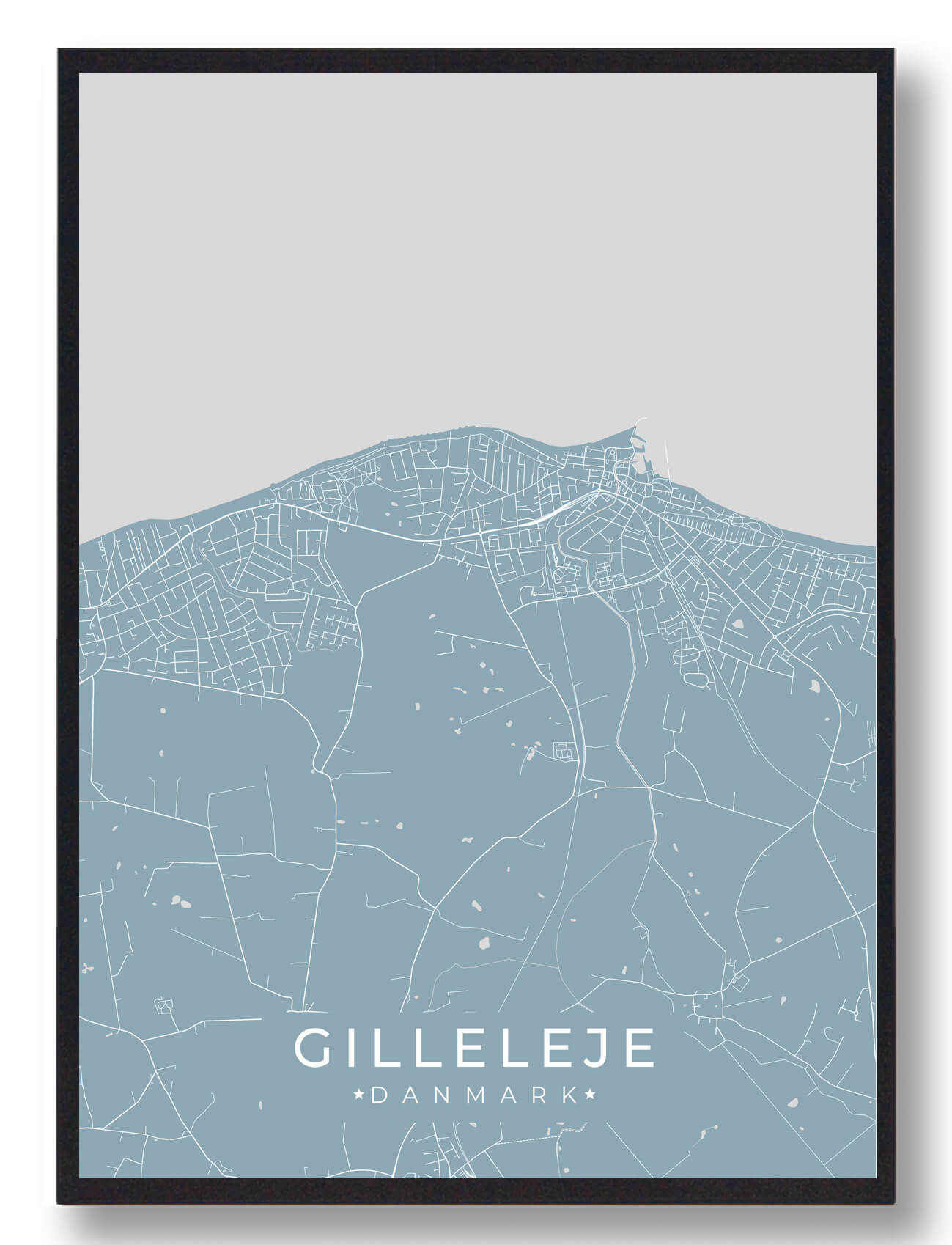 Gilleleje Plakat - Lyseblå fra Plakatdyr.dk