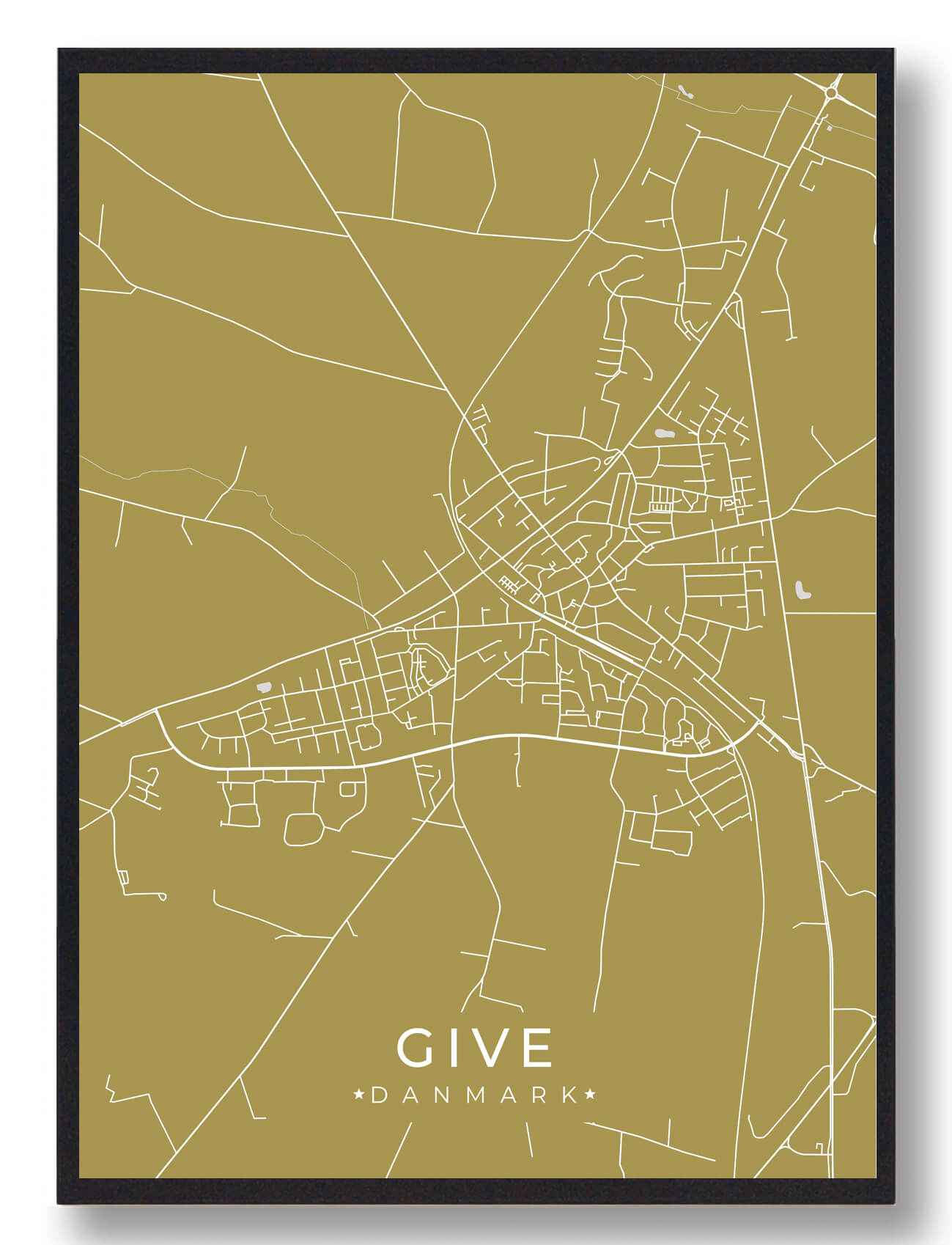 Gul Give Plakat – Unik Kunst til Dit Hjem fra Plakatdyr.dk