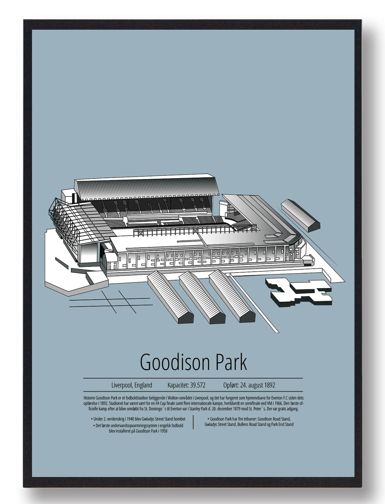 Goodison Park Everton Plakat – Fodboldkunst i Lyseblå