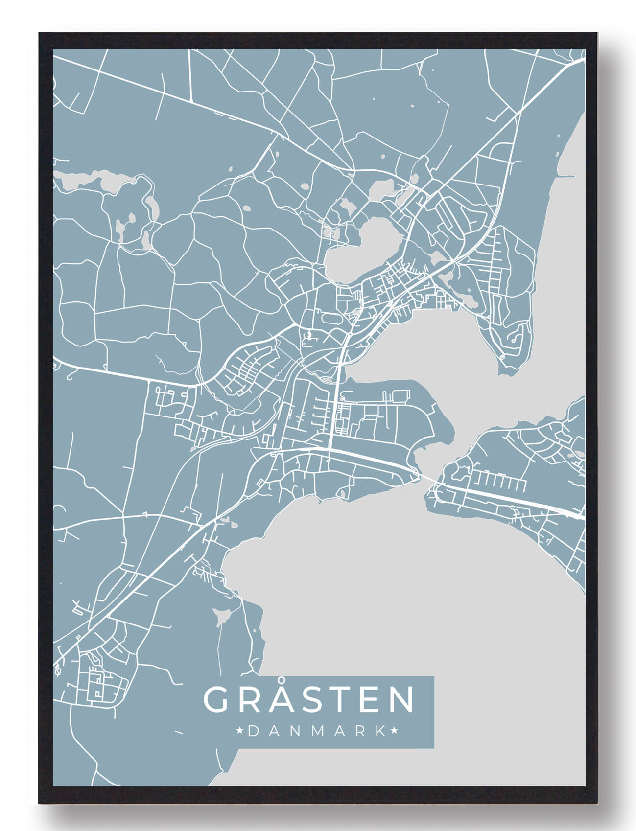 Gråsten Plakat - Lyseblå Dekoration til Dit Hjem